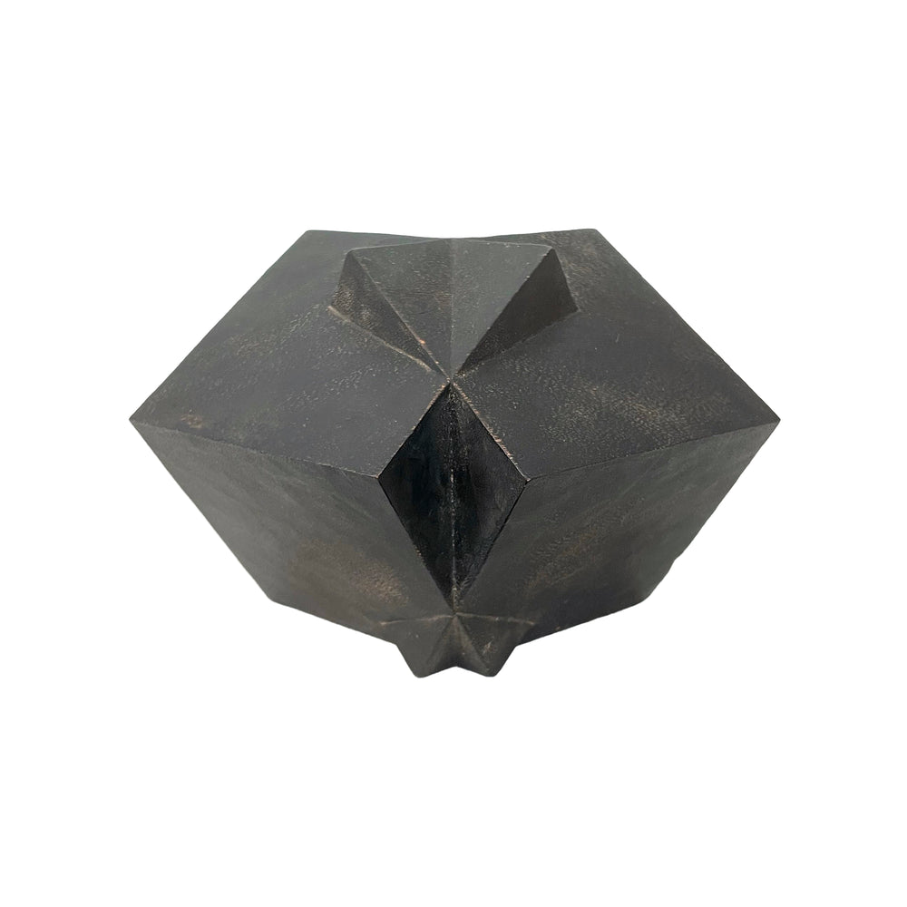 Small Contemporary Joined Cubes Carved Wood Sculpture by Aleph Geddis