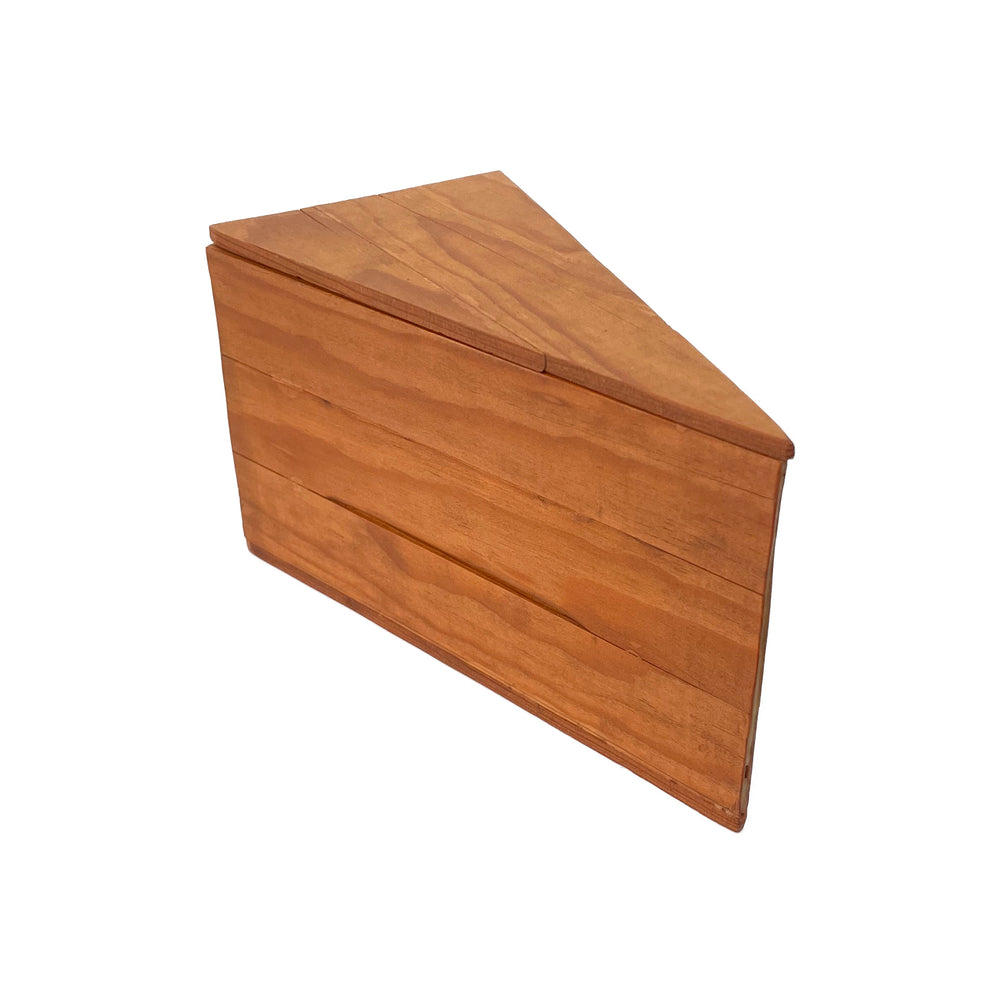 Small Wood Lidded Wedge Box