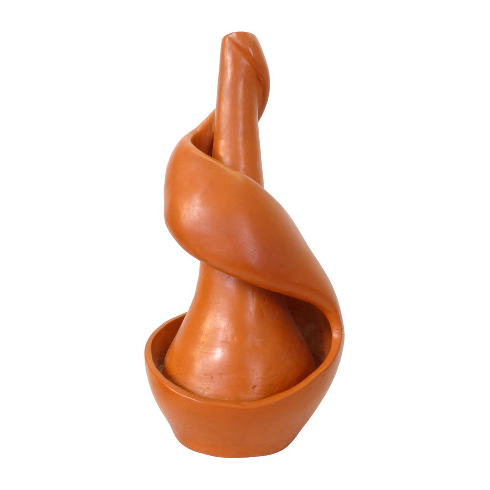 Spiraling Hand-Formed Studio Ceramic Vase