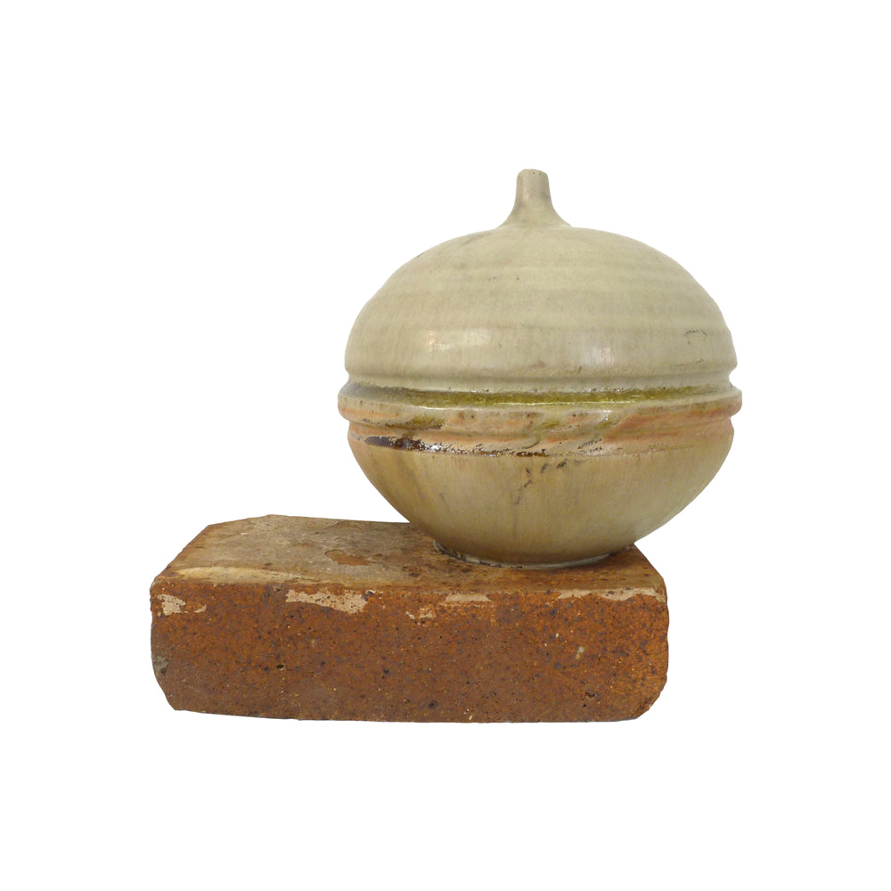 Studio Ceramic Bud Vase on Brick by Takeo Tomono