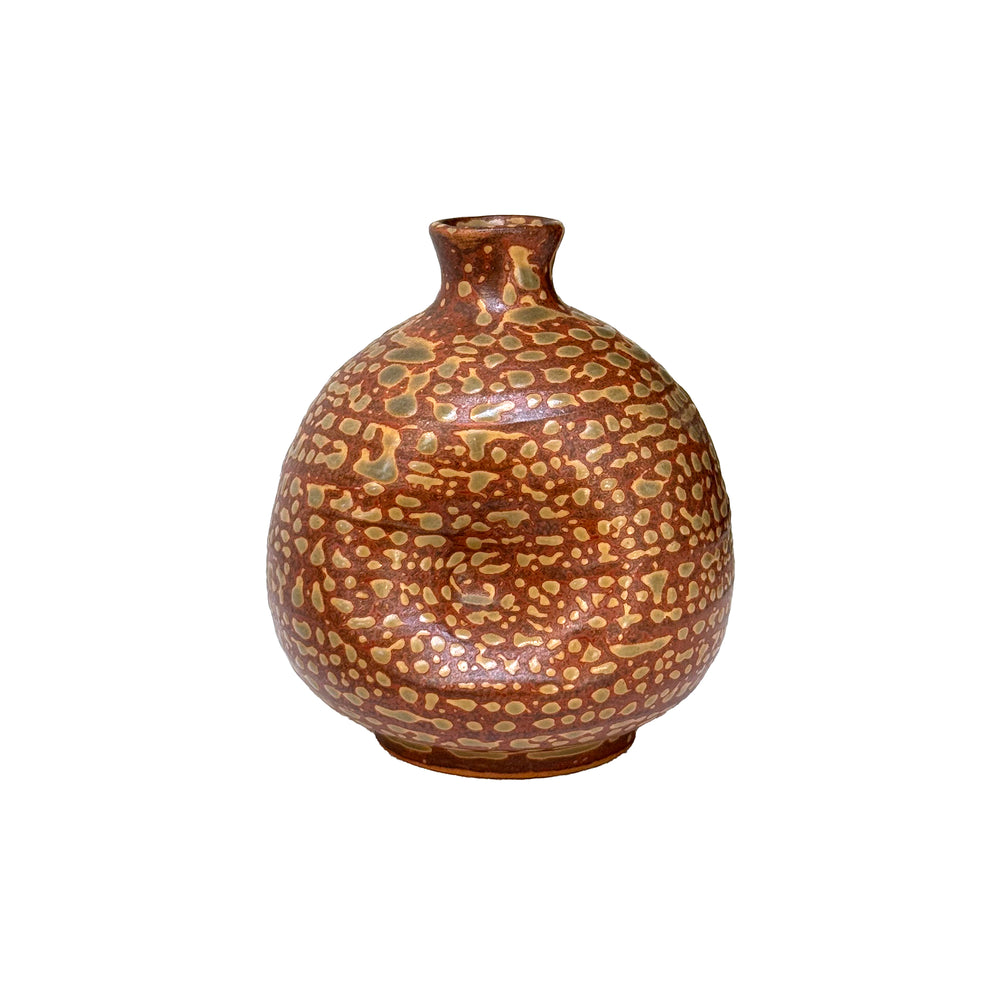 Studio Ceramic Dimpled Weedpot with Mottled Glaze