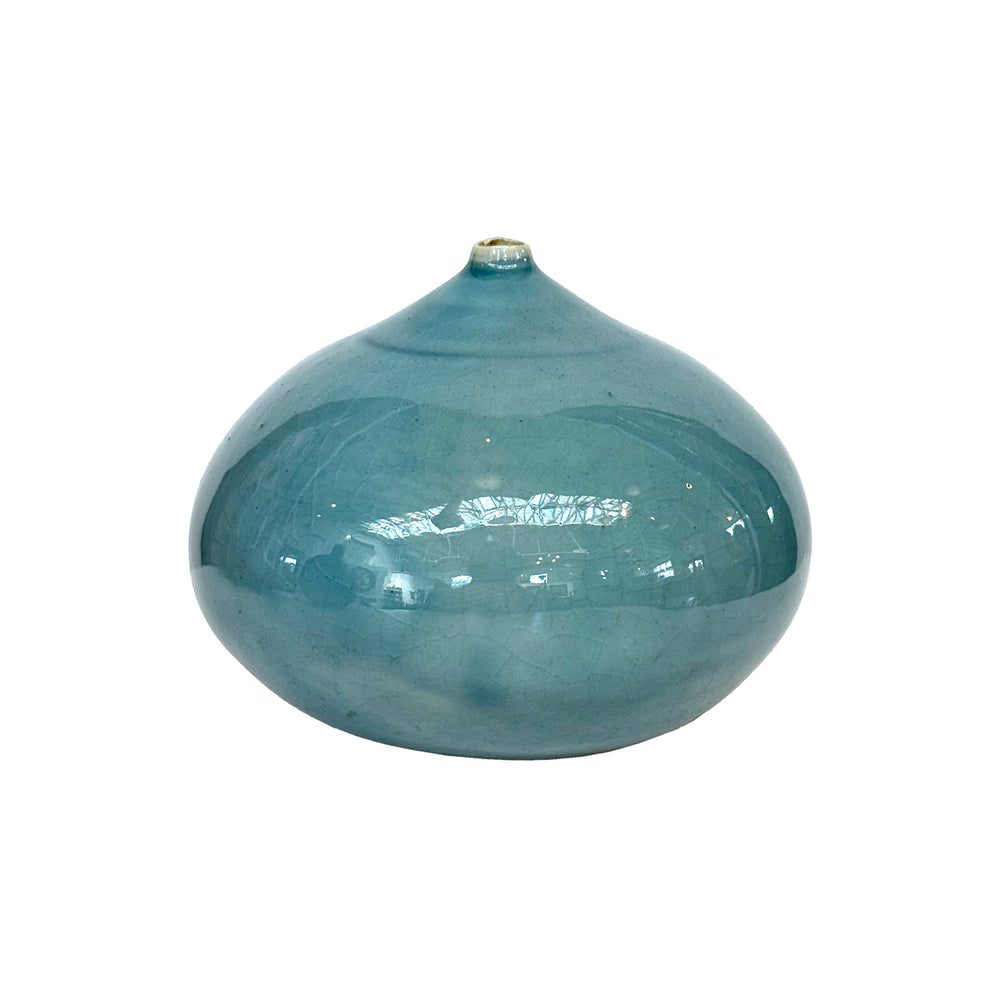 Studio Ceramic Weedpot Crackle Celadon Glaze