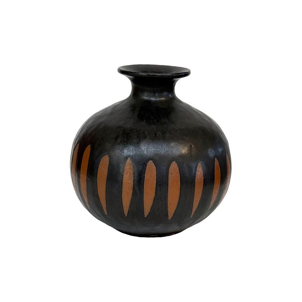 Studio Ceramic Weedpot with Slash Marks