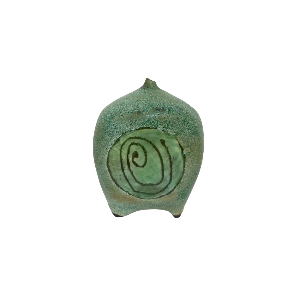 Studio Ceramic Weedpot with Spiral by Brenda Williams