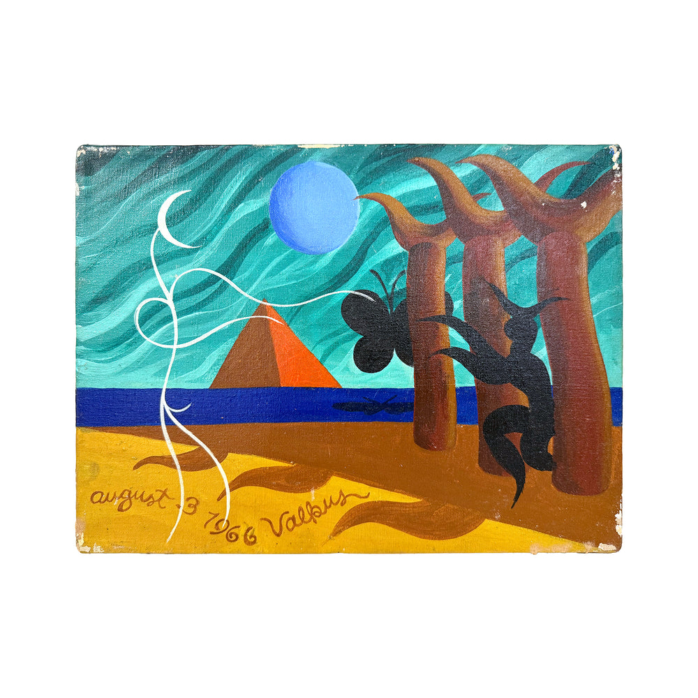 Surrealist Acrylic on Canvas Painting by Valkus
