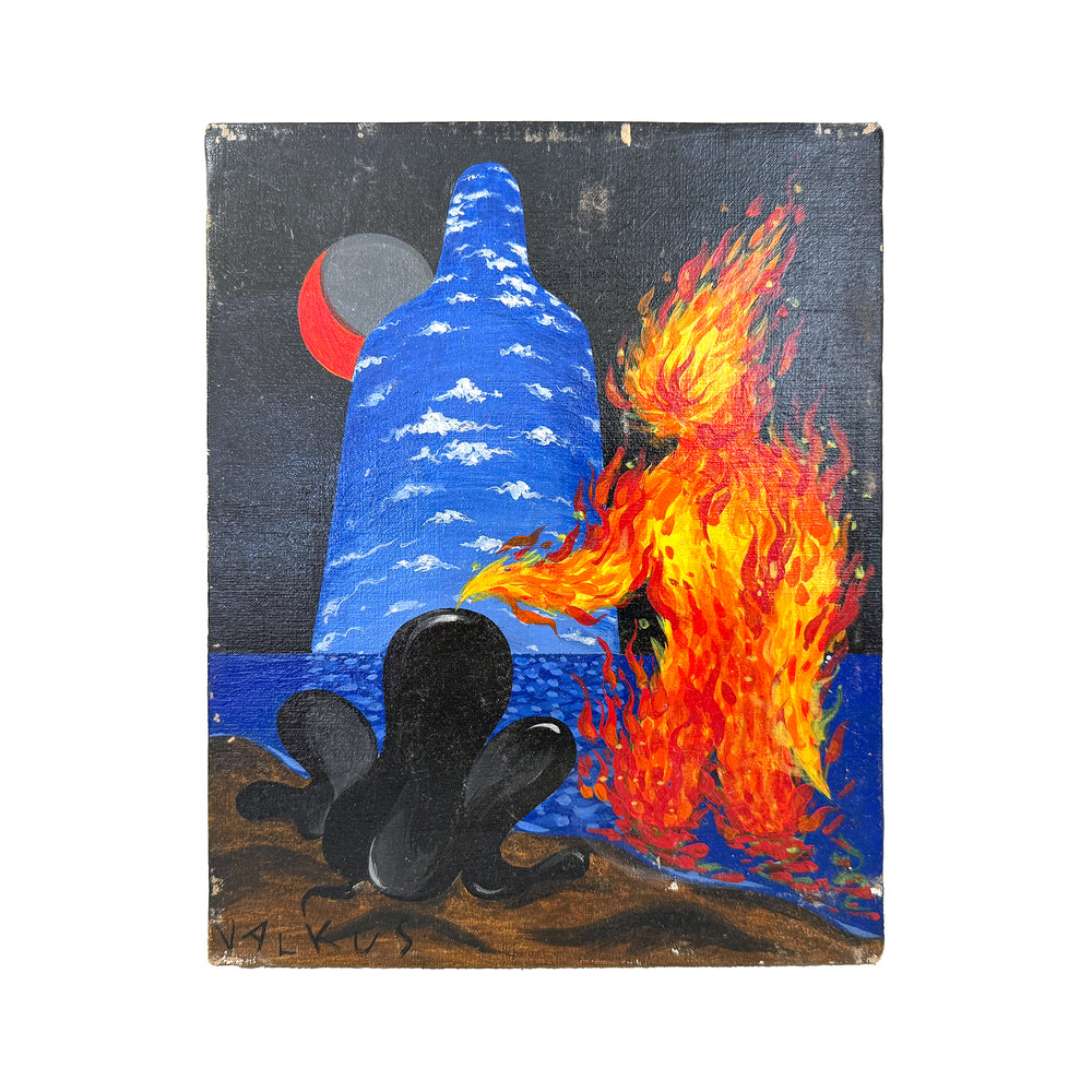 Surrealist Acrylic on Canvas Painting by Valkus