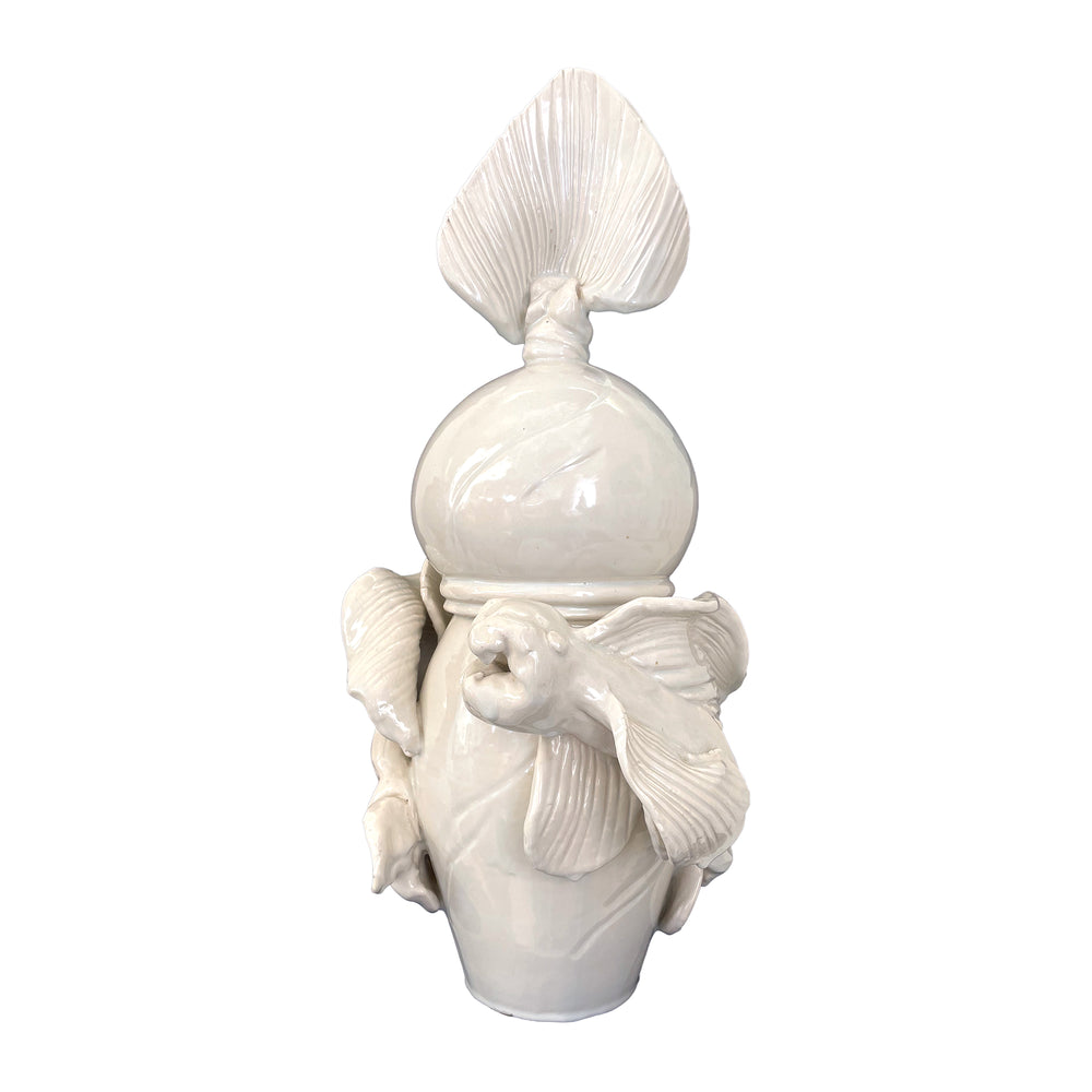 Surrealist Studio Ceramic Lidded Vessel by Jerry Rothman 1978