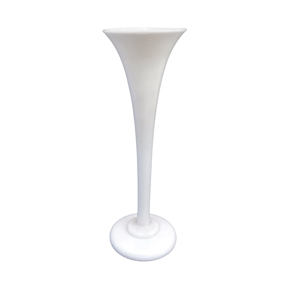 Tall Flared Milk Glass Vase