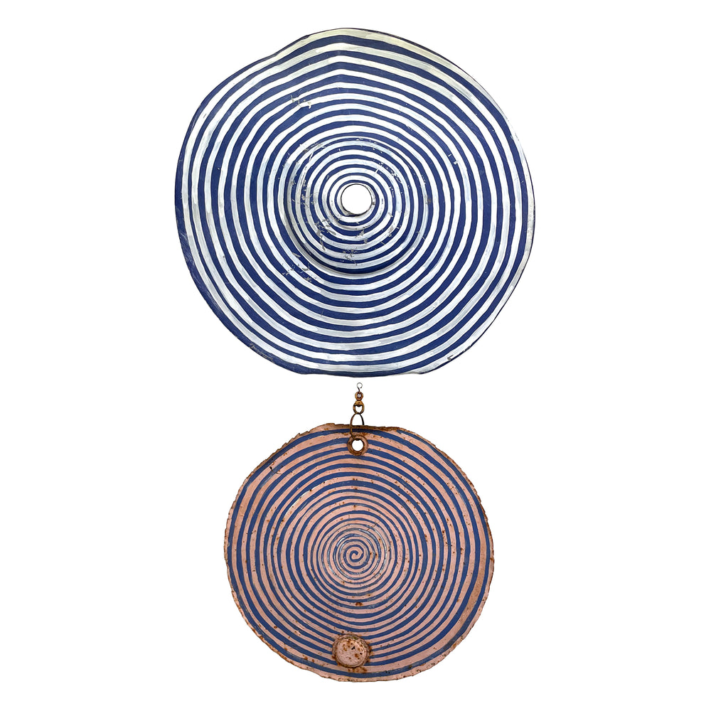 Two-Piece Folk Art Spiraling Hanging Sculpture