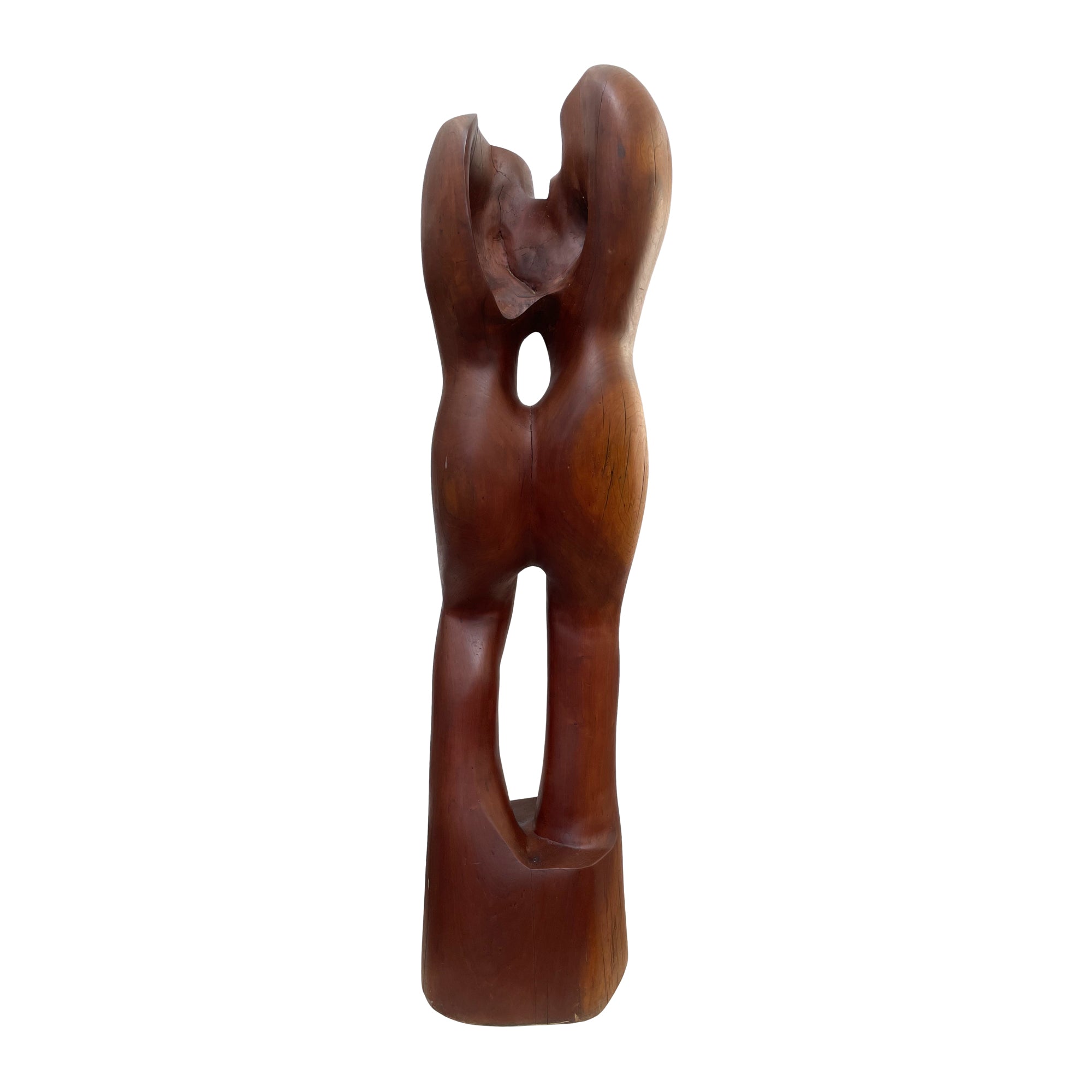 1960s Abstract Anthropomorphic Carved Walnut Sculpture