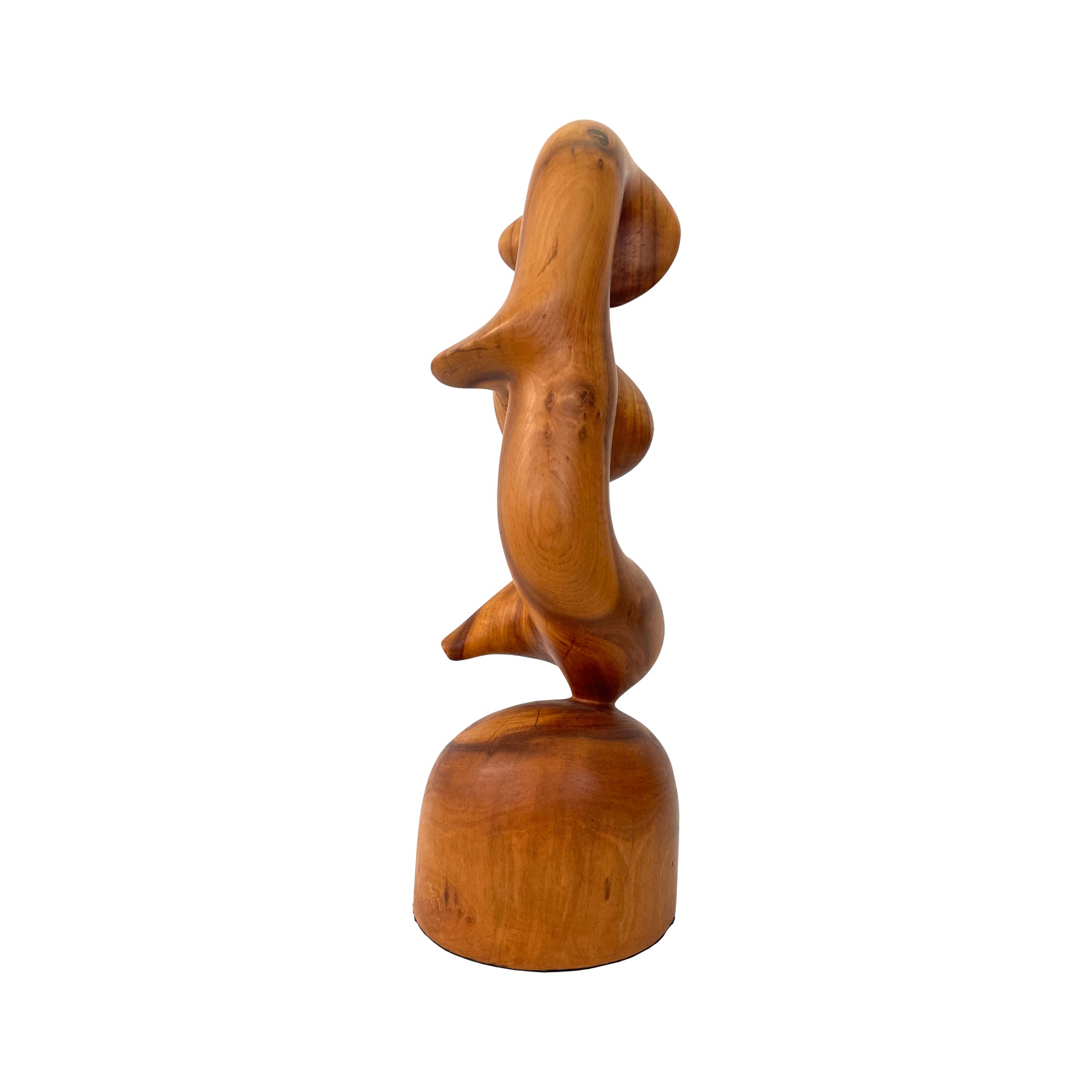 Biomorphic Carved Wood Totemic Sculpture