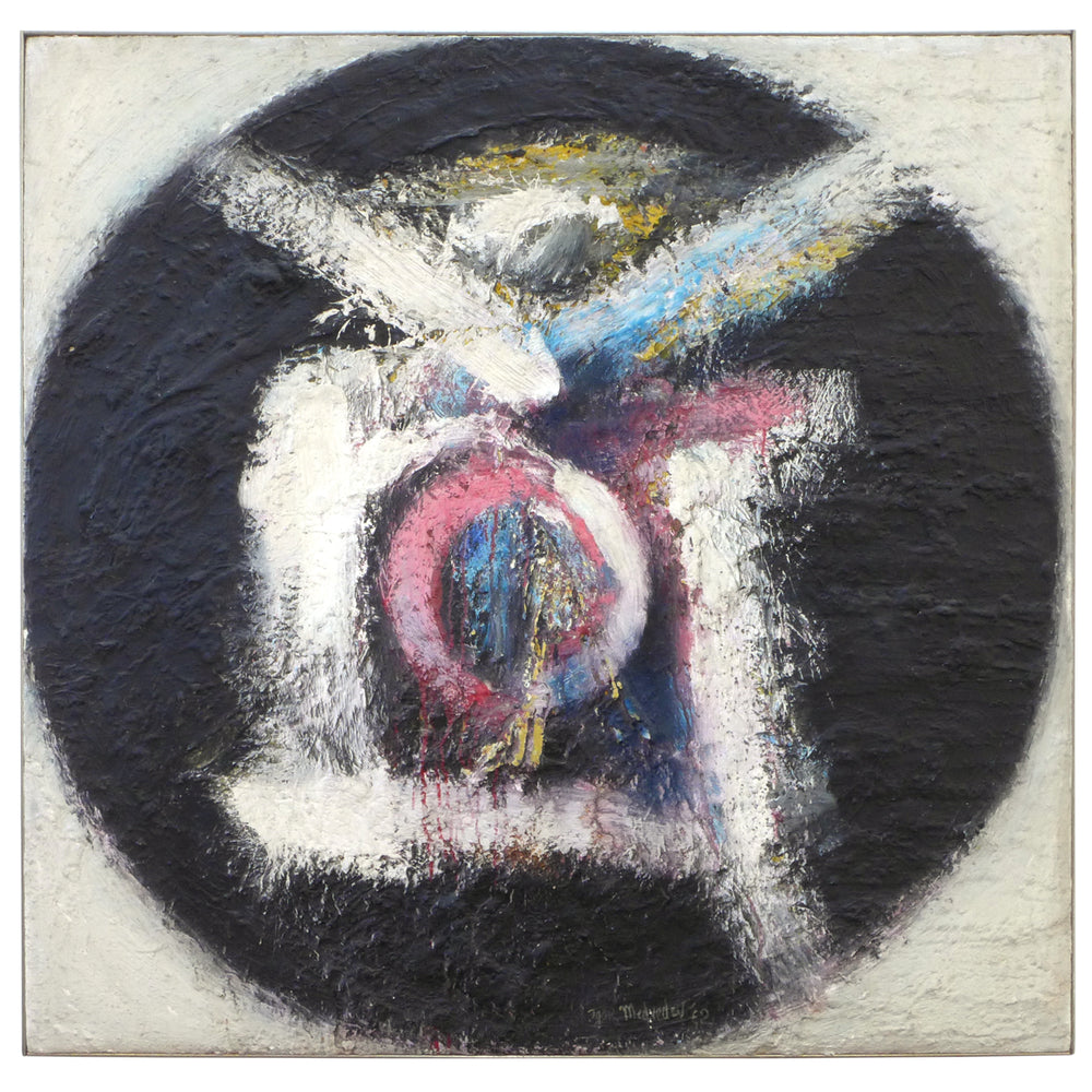 "Yellow Samuri" - Large Abstract Expressionist Oil Painting by Igor Medvedev