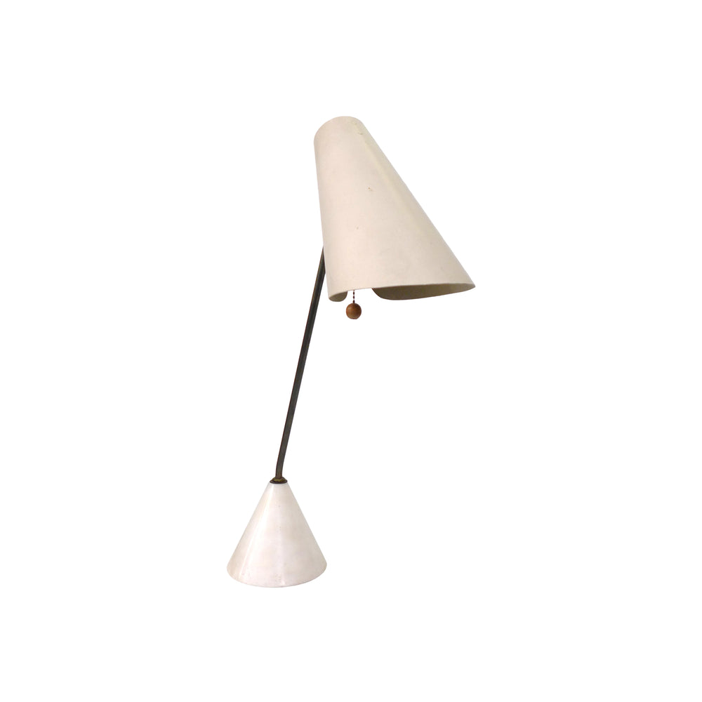 Italian Articulating Steel, Brass & Marble Desk Lamp by Raymor