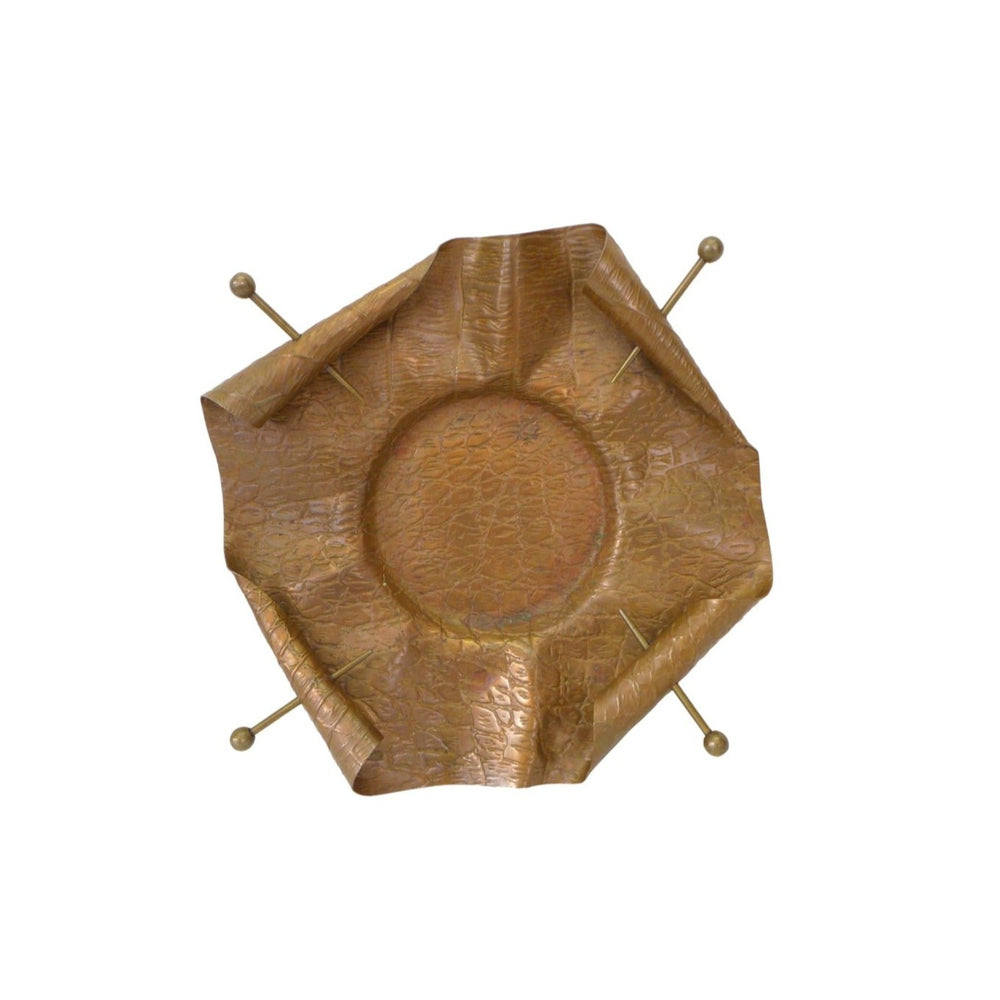 Pressed & Formed Pinned Snakeskin Brass Ashtray or Catch-All