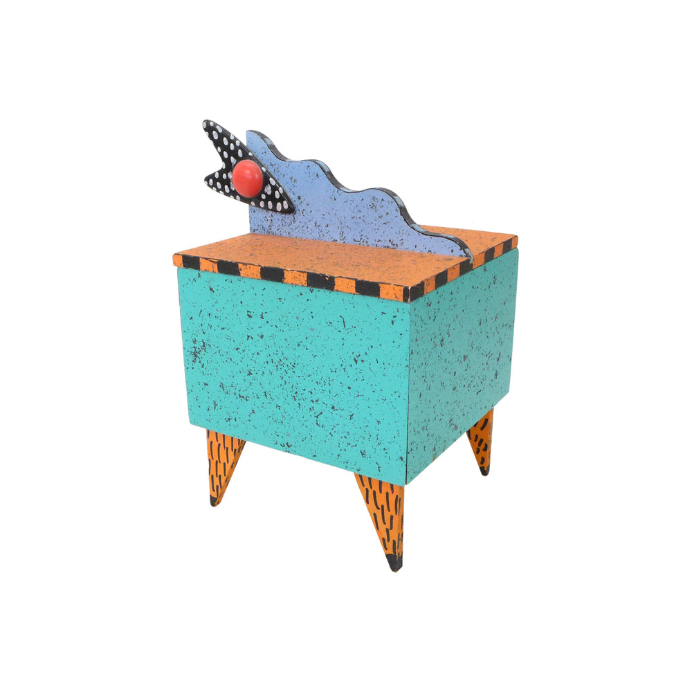 Post Modern Painted Wood Lidded Box