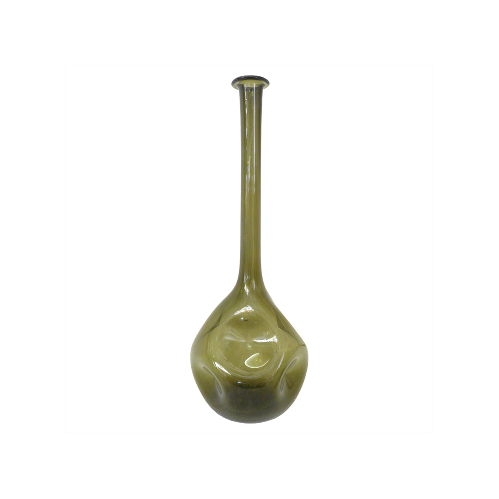 Tall Dimpled Smoked Glass Vase