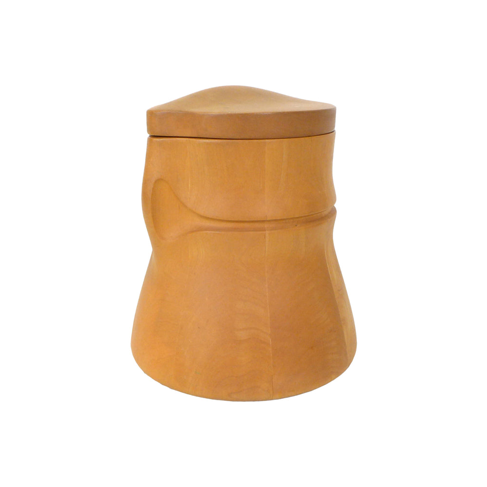 Biomorphic Carved Wood Lidded Vessel
