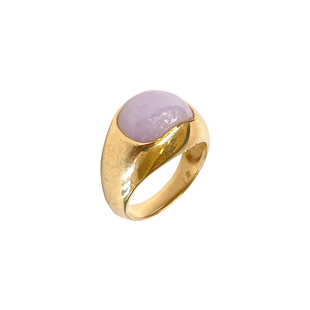 14k Gold RIng with Lavender Jade Stone