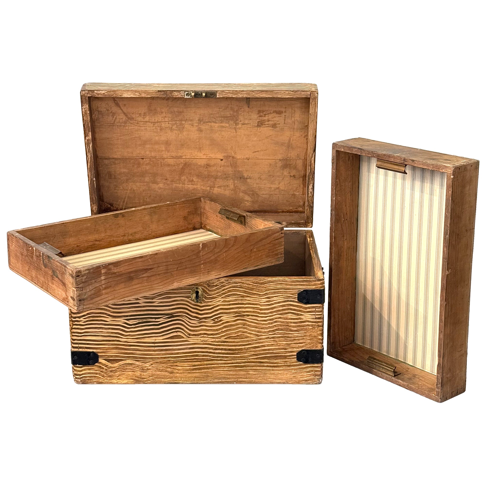 19th Century Victorian Grain-Painted Box