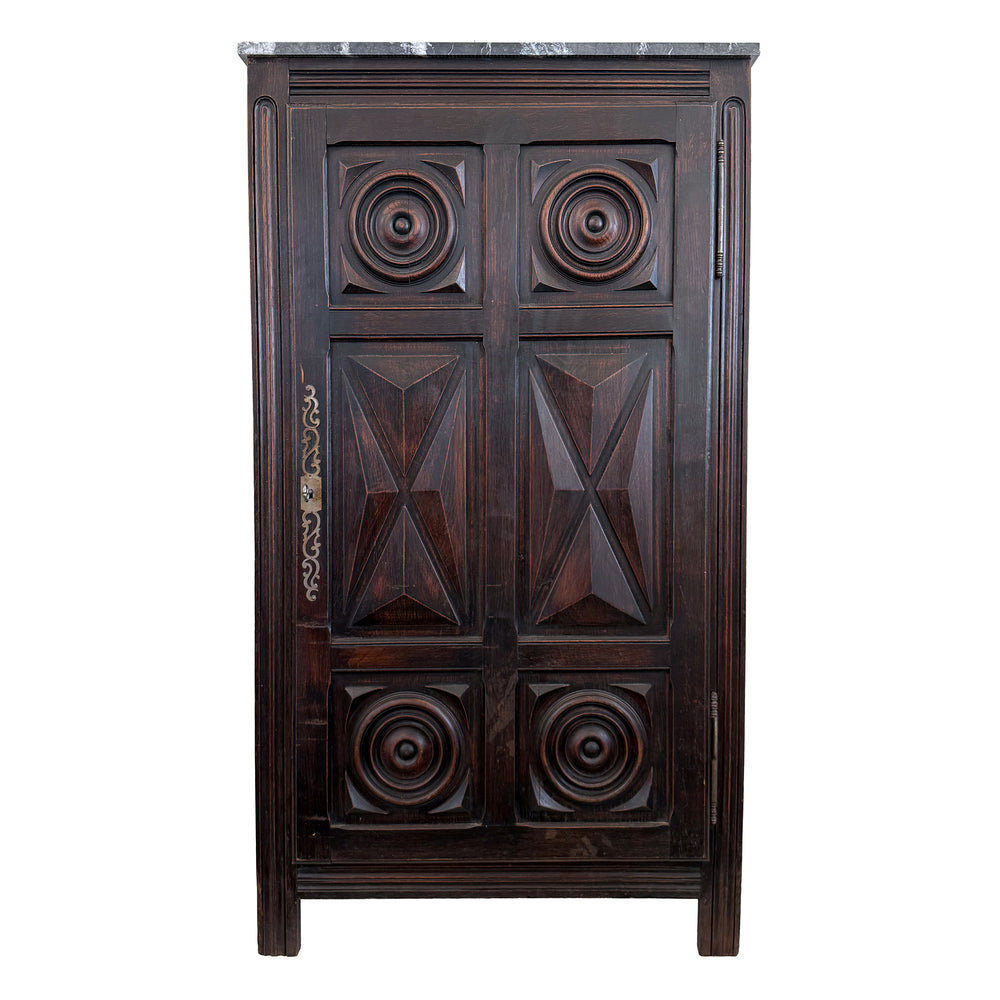 19th Century Wood & Marble Cabinet