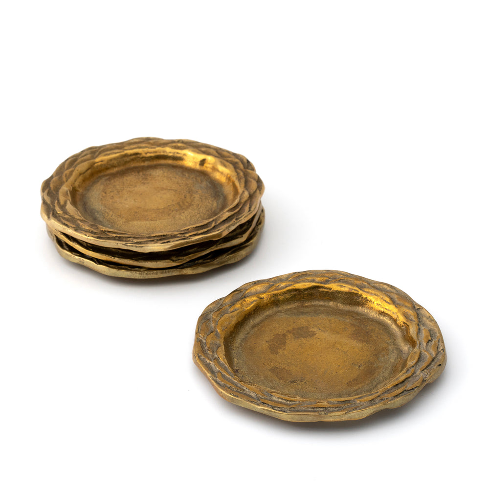 Set of Four Vintage German Brass Coasters