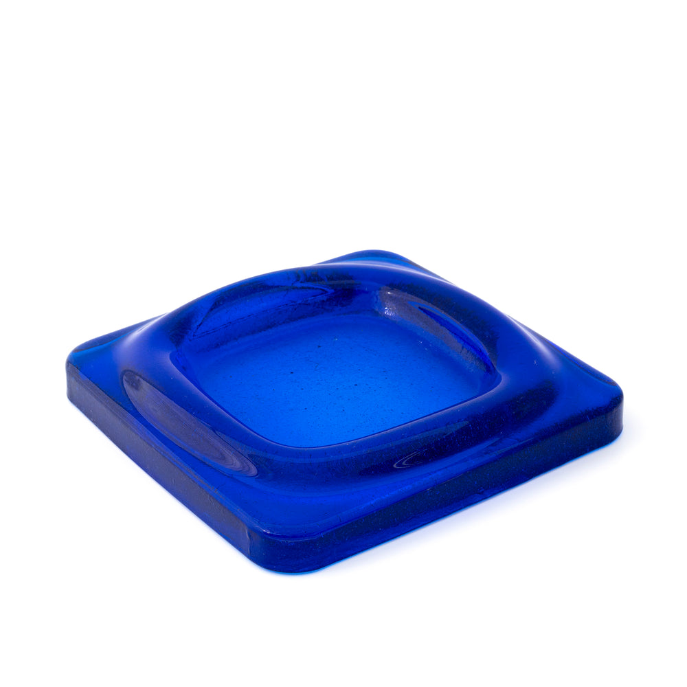 Vintage Saint Gobain Blue Glass Vide Poche