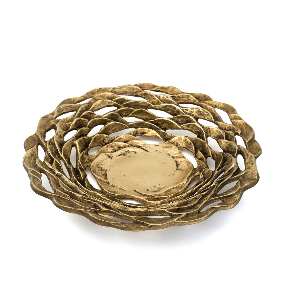 German Bronze Bowl with Open Wave Edge