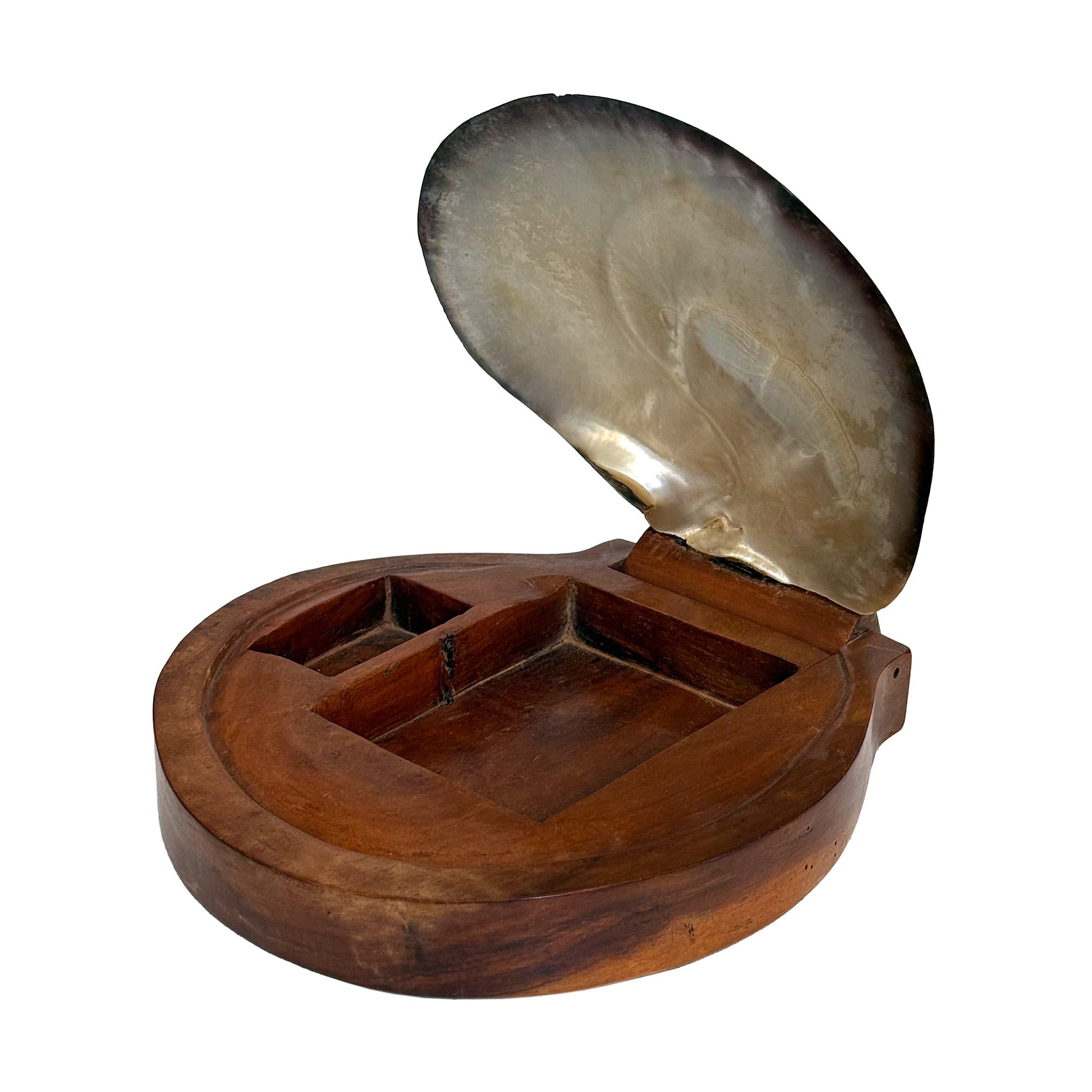 Abalone & Carved Wood Box in the Manner of Alexandre Noll
