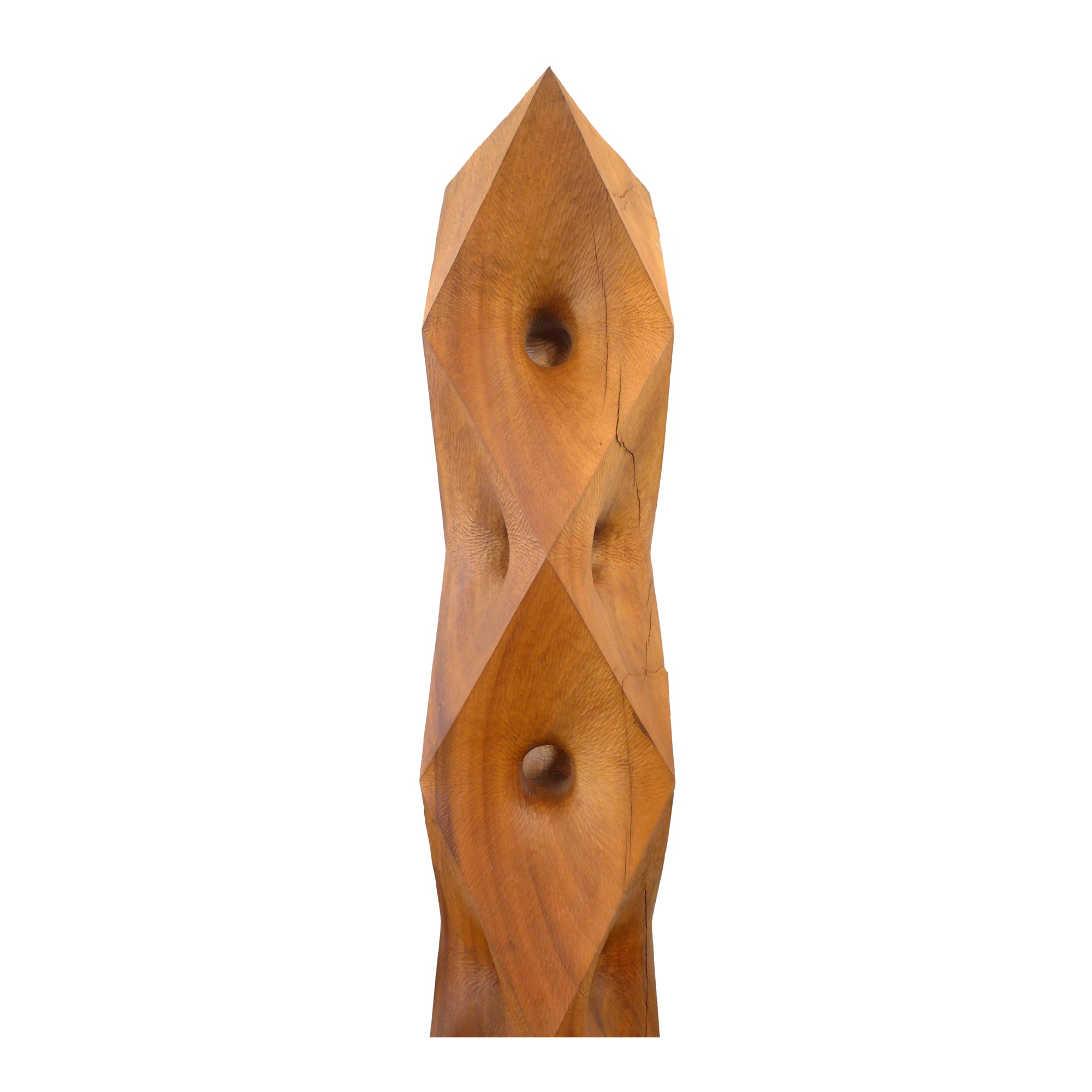 Monumental Contemporary Carved Wood "Hard/Soft" Totem Sculpture by Aleph Geddis
