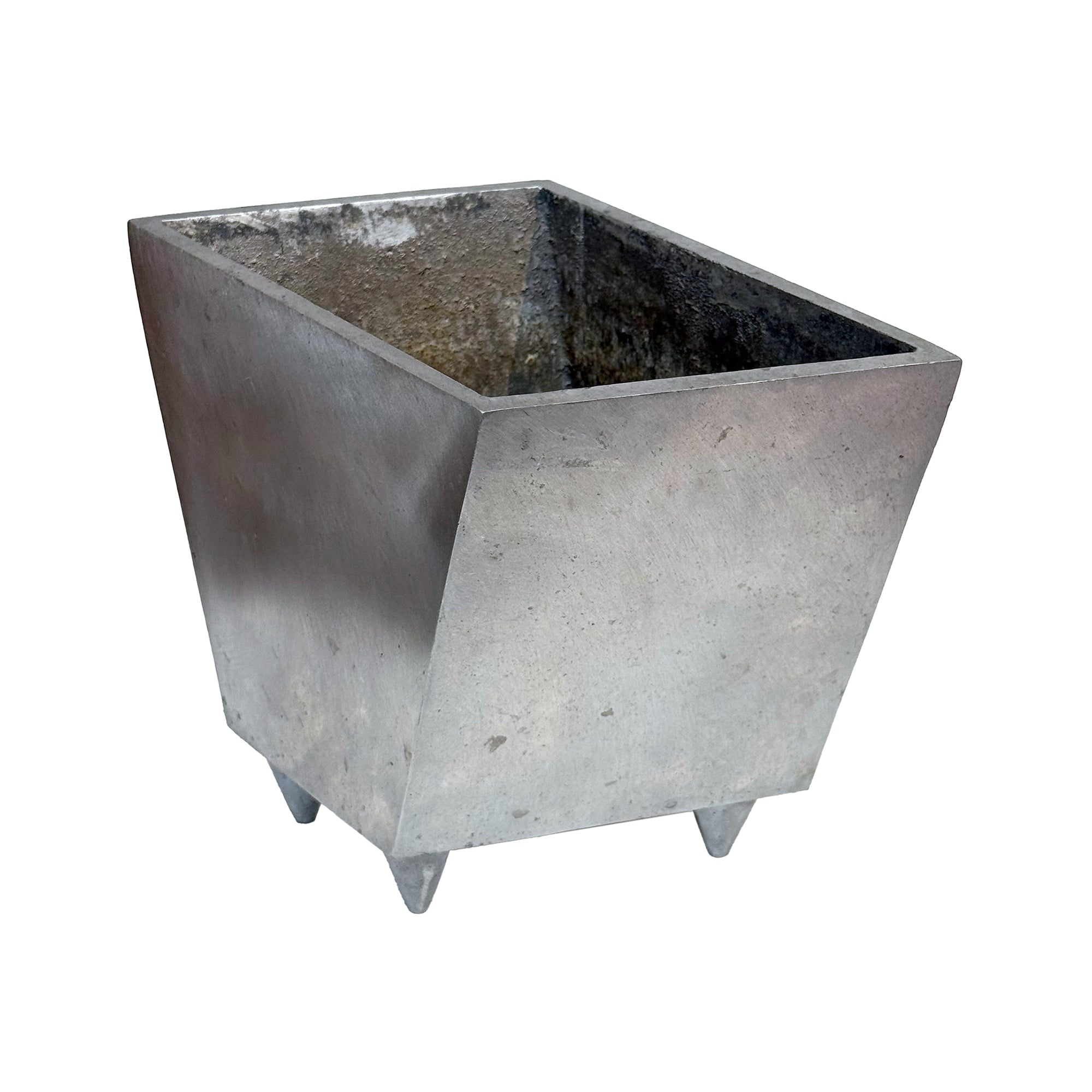 Aluminum Geometric Footed Vase