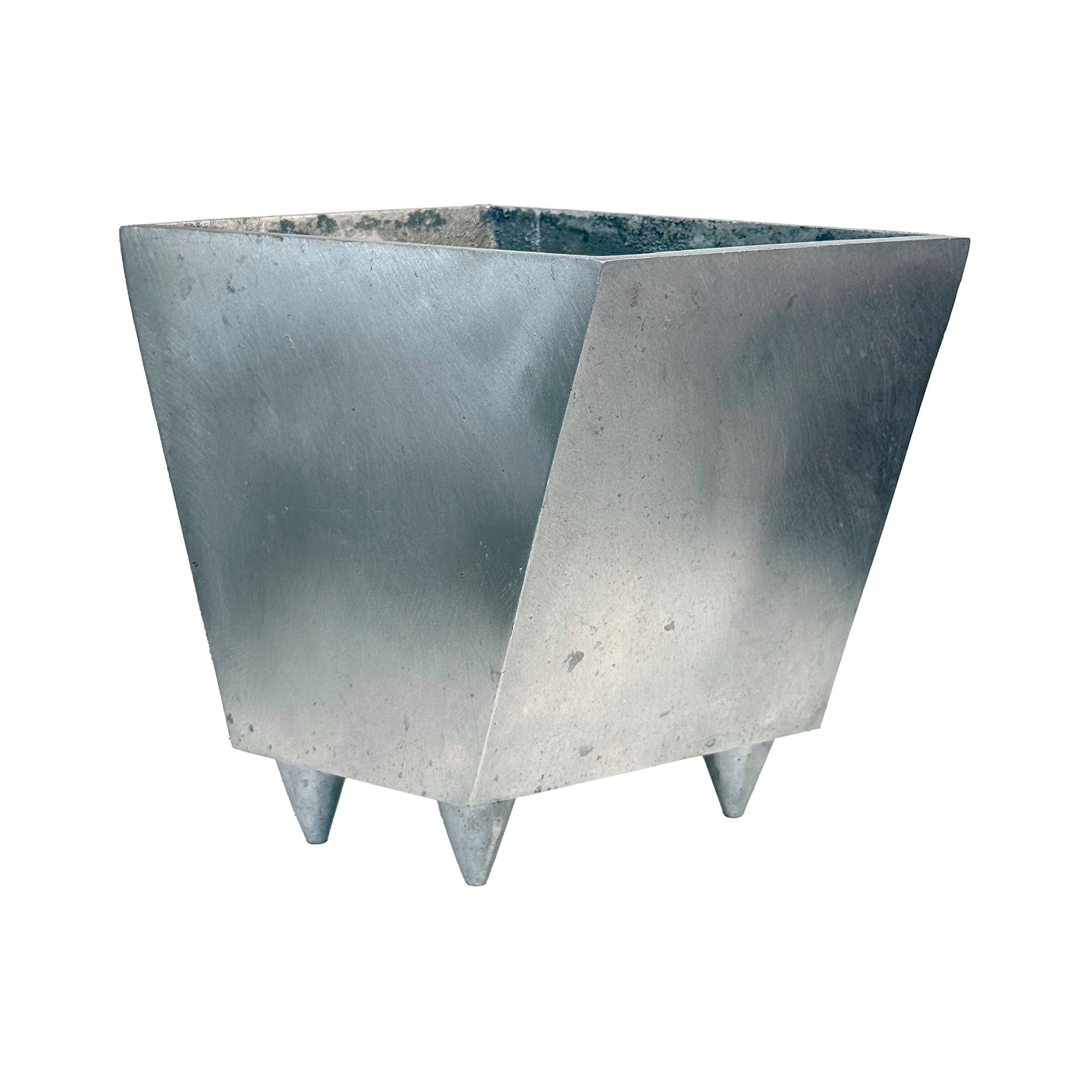 Aluminum Geometric Footed Vase