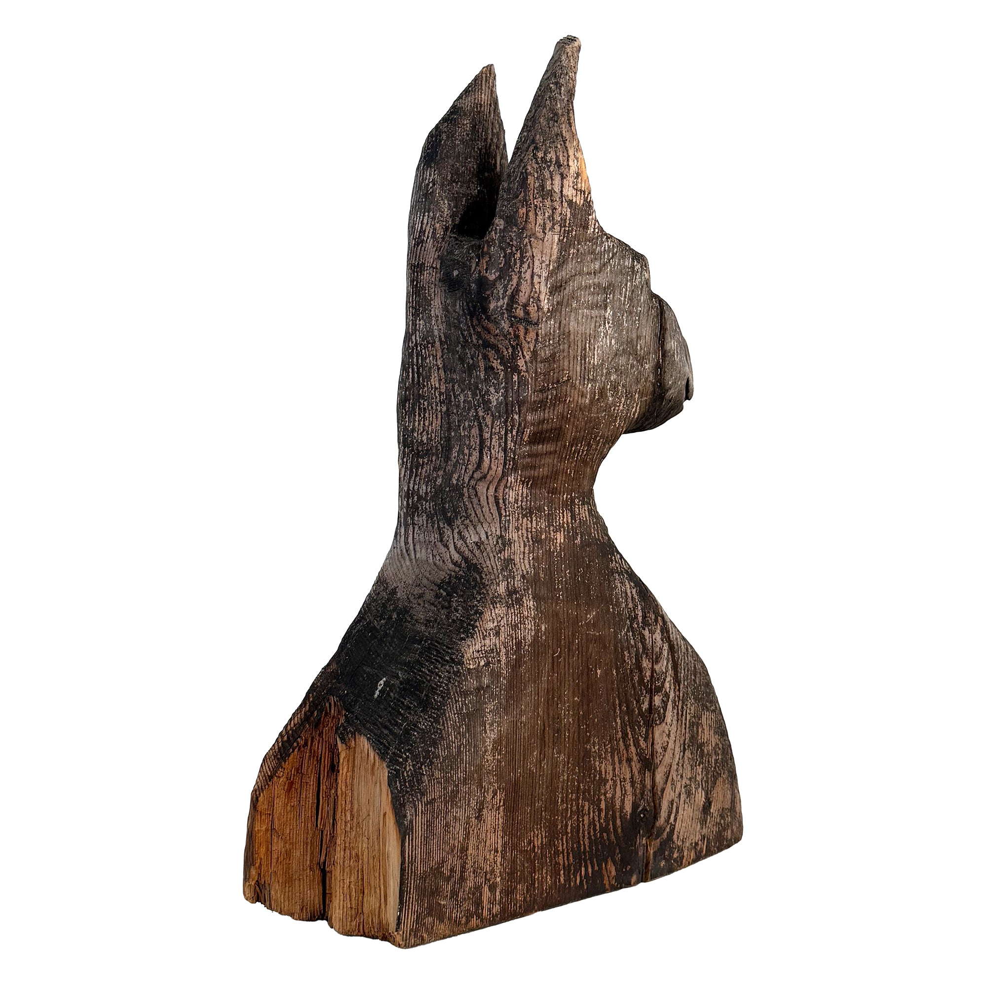 Large Carved Wood Anubis Sculpture
