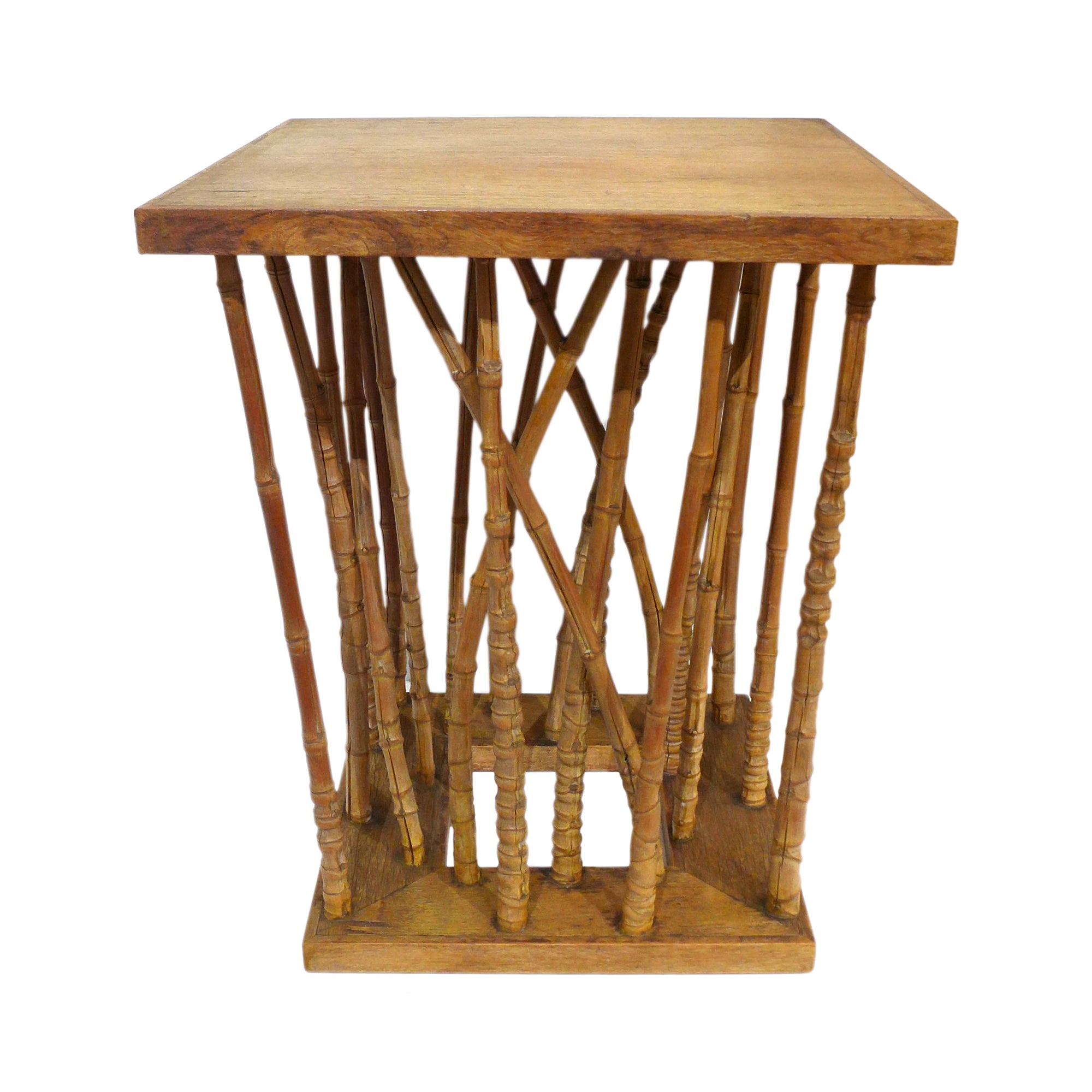 Bamboo & Wood Side Table