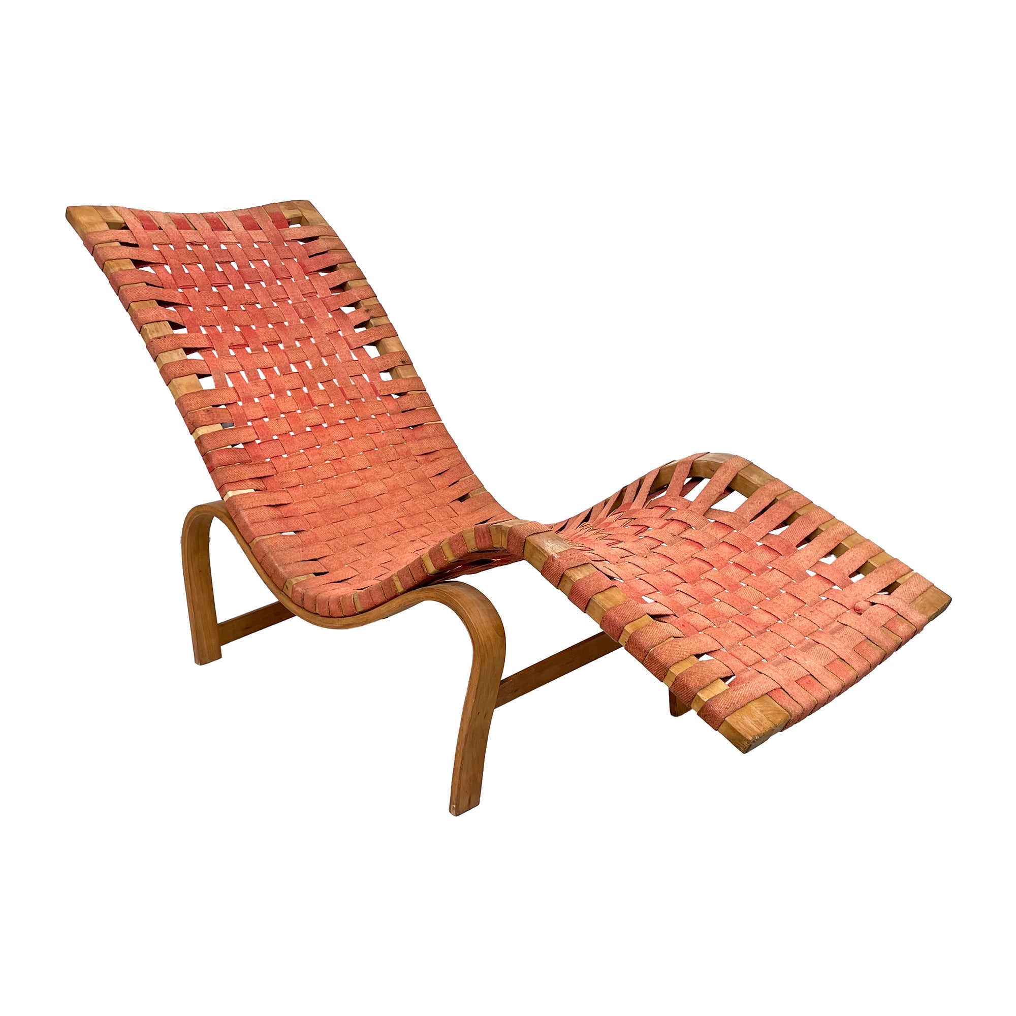 Bentwood & Woven Webbing Chaise Lounge by Bruno Mathsson