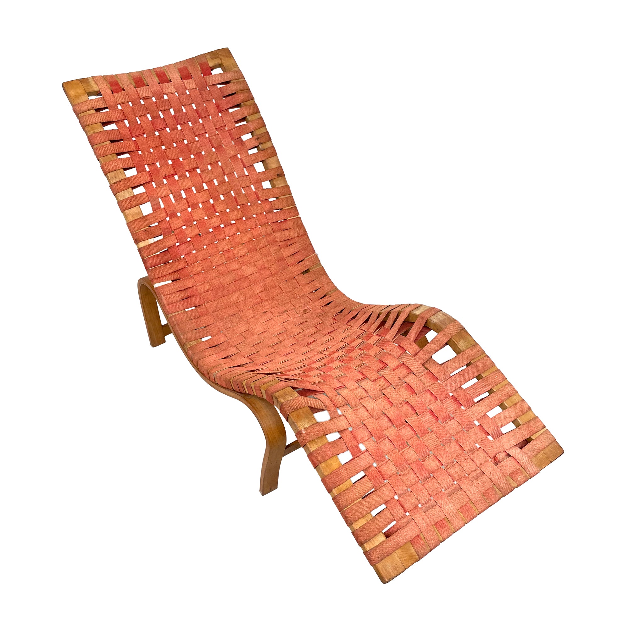 Bentwood & Woven Webbing Chaise Lounge by Bruno Mathsson