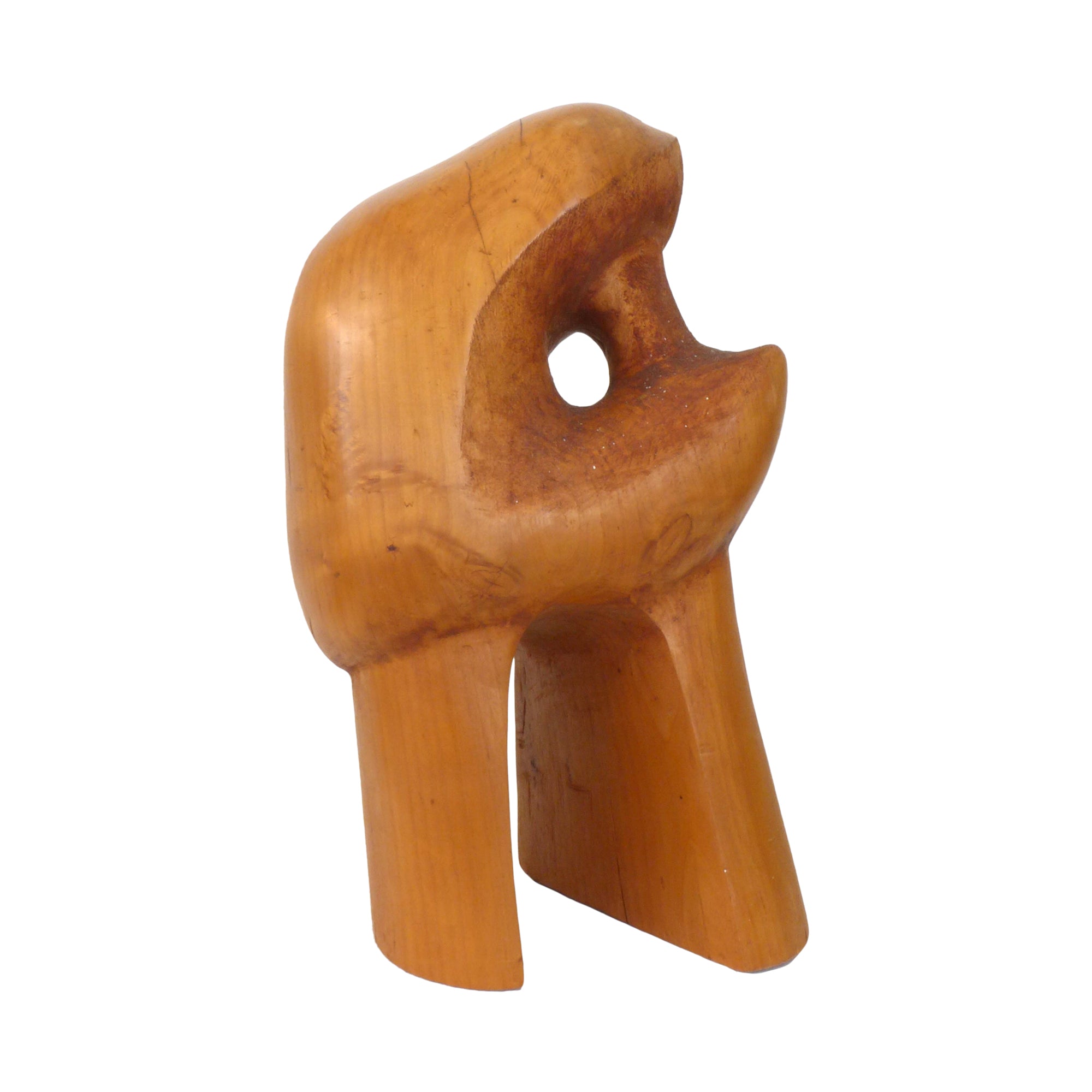 Biomorphic Abstract Carved Wood Sculpture