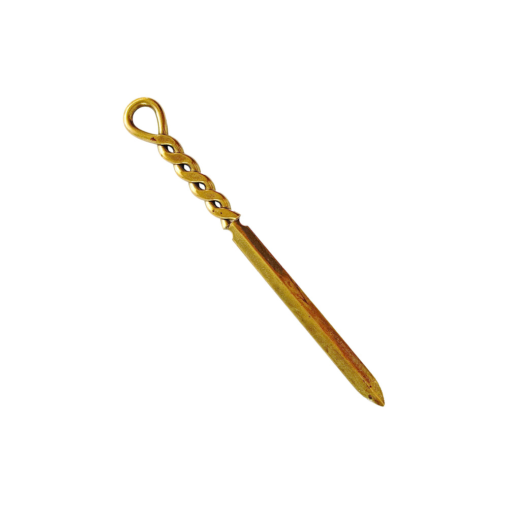Brass Letter Opener with Twist Pattern