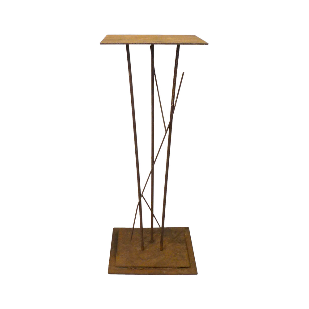 Brutalist Iron Plant Stand or Pedestal