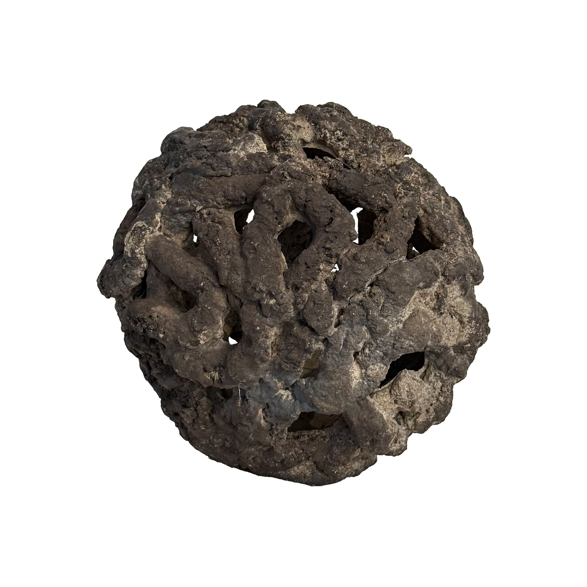 Brutalist Metal Orb Sculpture