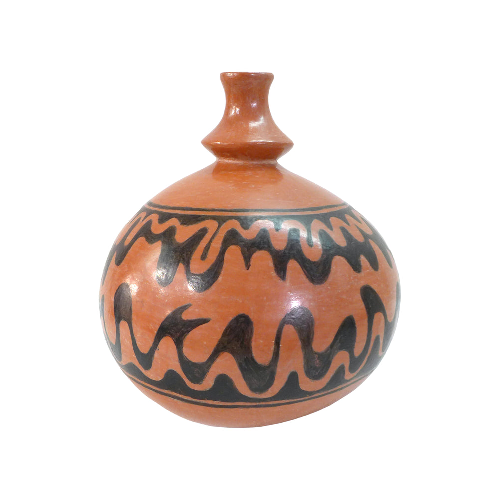 Bulbous Native American Decorated Ceramic Vase