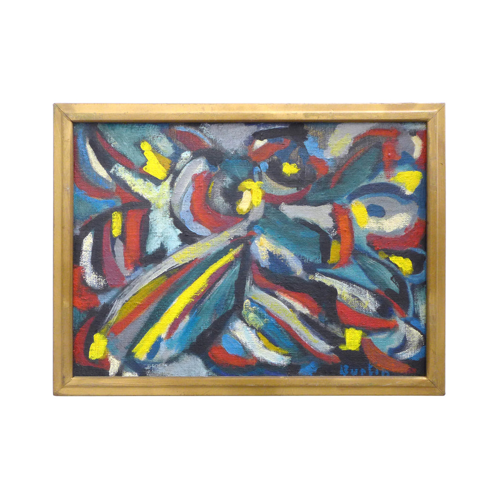 Abstract Composition Oil Painting on Canvas by Marcel Burtin