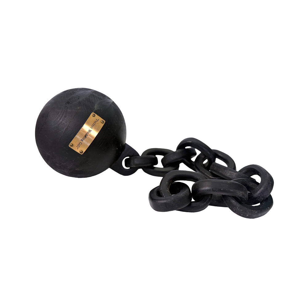 Carved Wood Ball & Chain Gag Wedding Gift