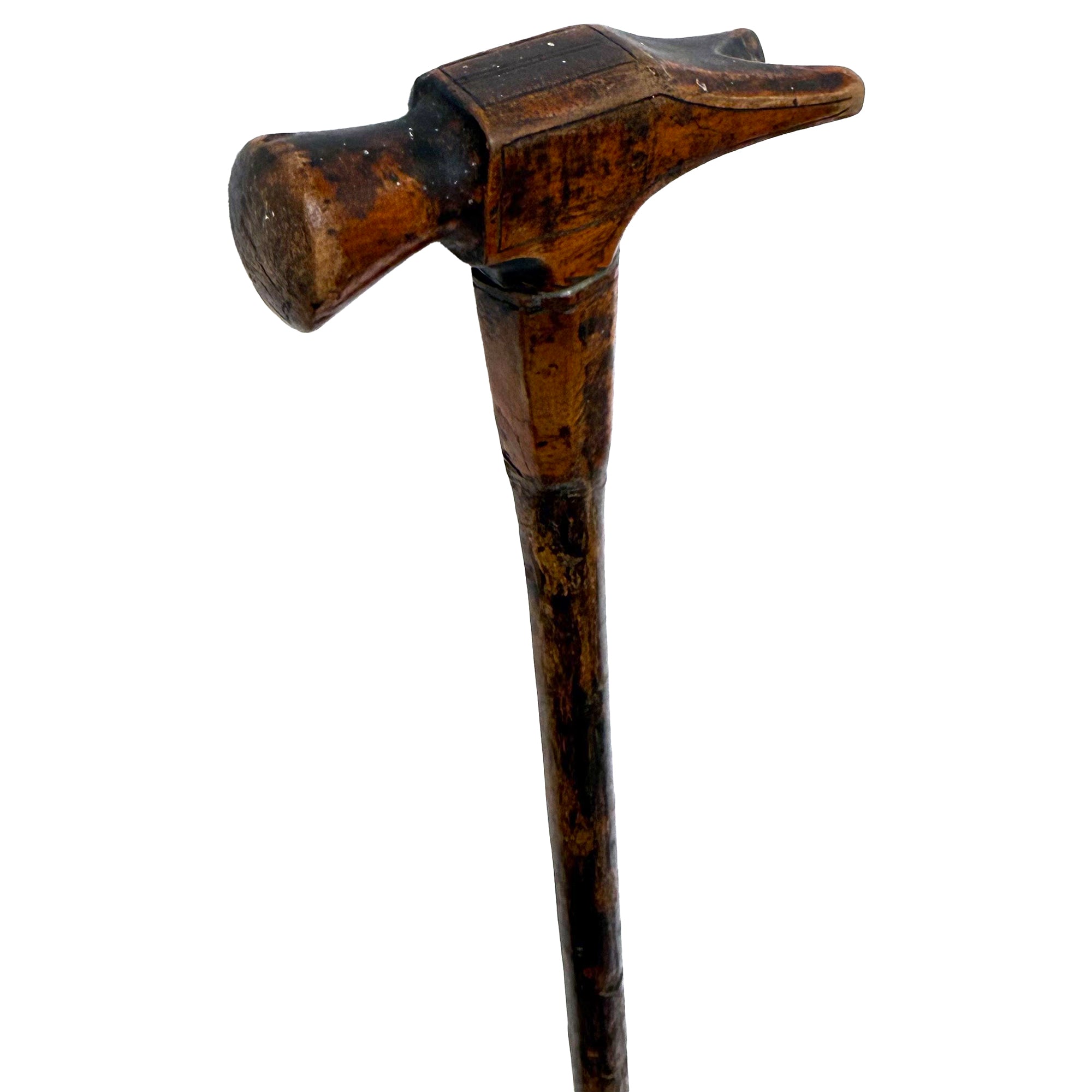 Carved Wood Hammer Cane
