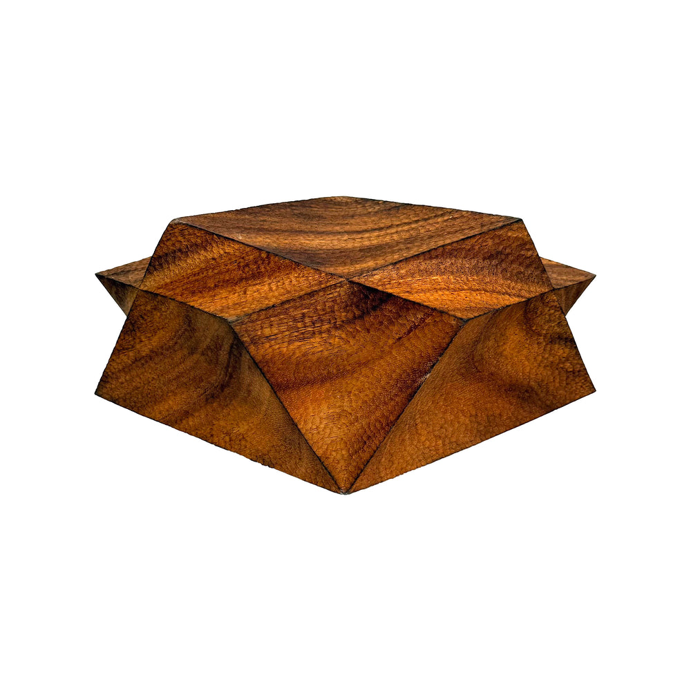 Carved Wood Hard/Soft Intersecting Cuboids Sculpture by Aleph Geddis