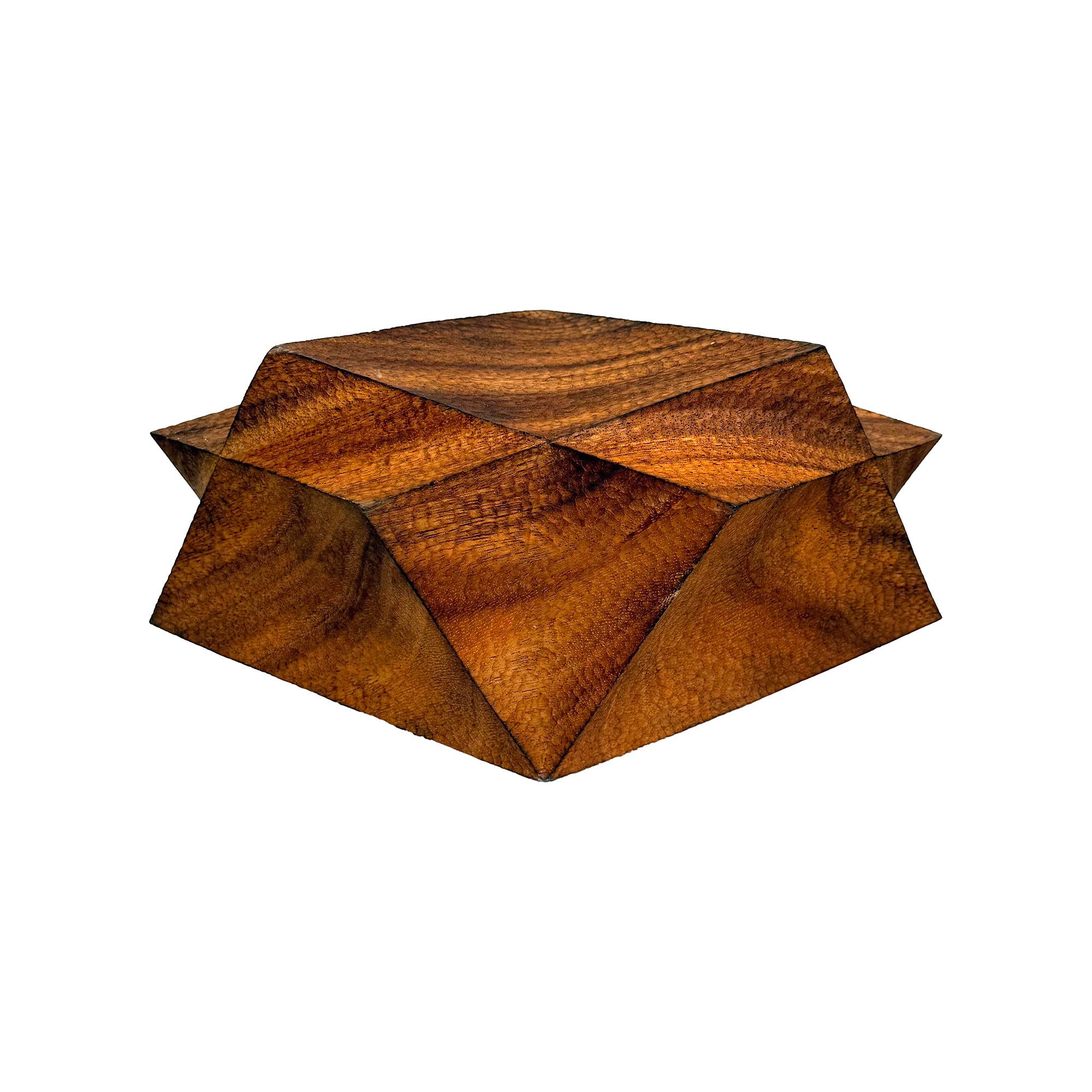Carved Wood Hard/Soft Intersecting Cuboids Sculpture by Aleph Geddis