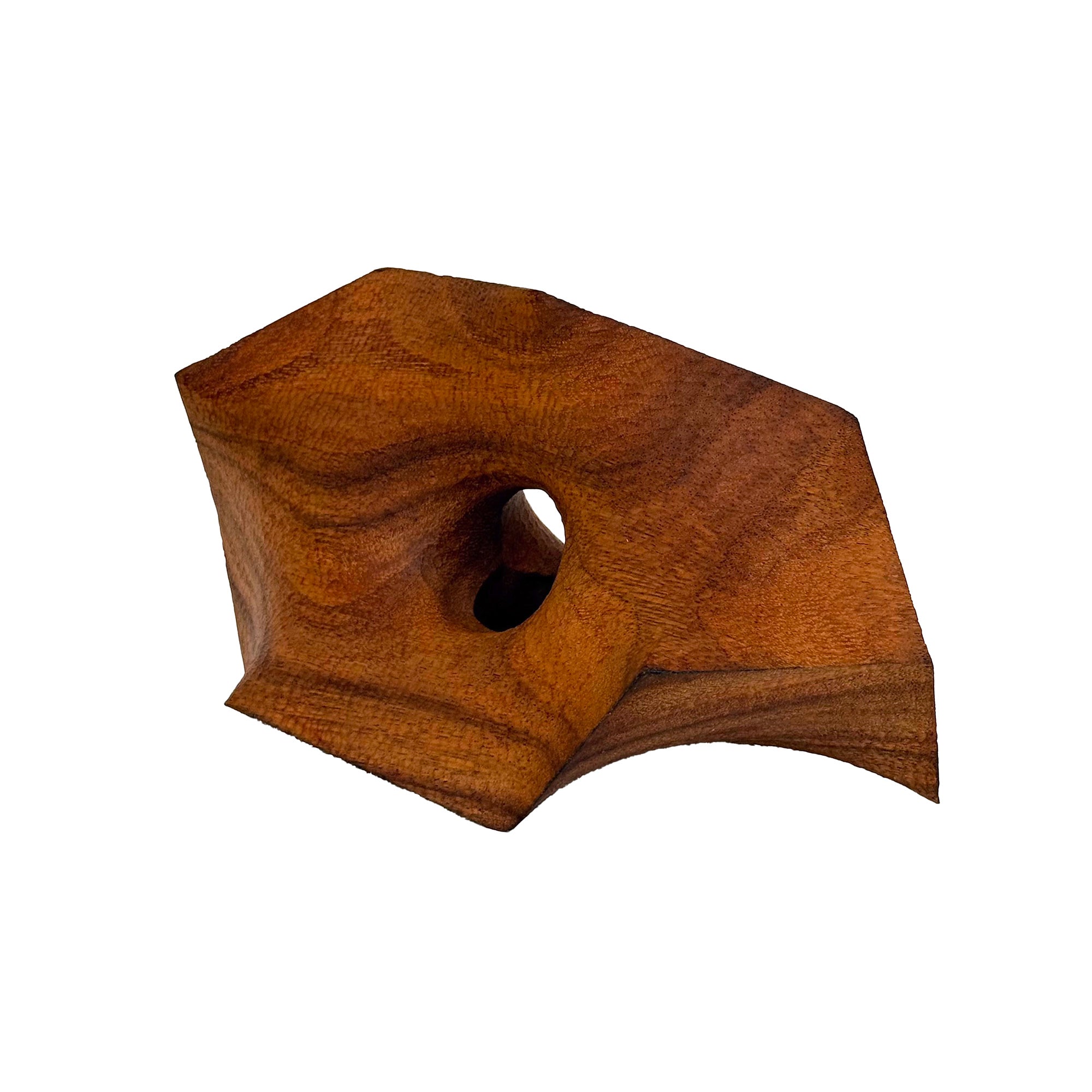 Carved Wood Hard/Soft Punctured Geometric Sculpture by Aleph Geddis