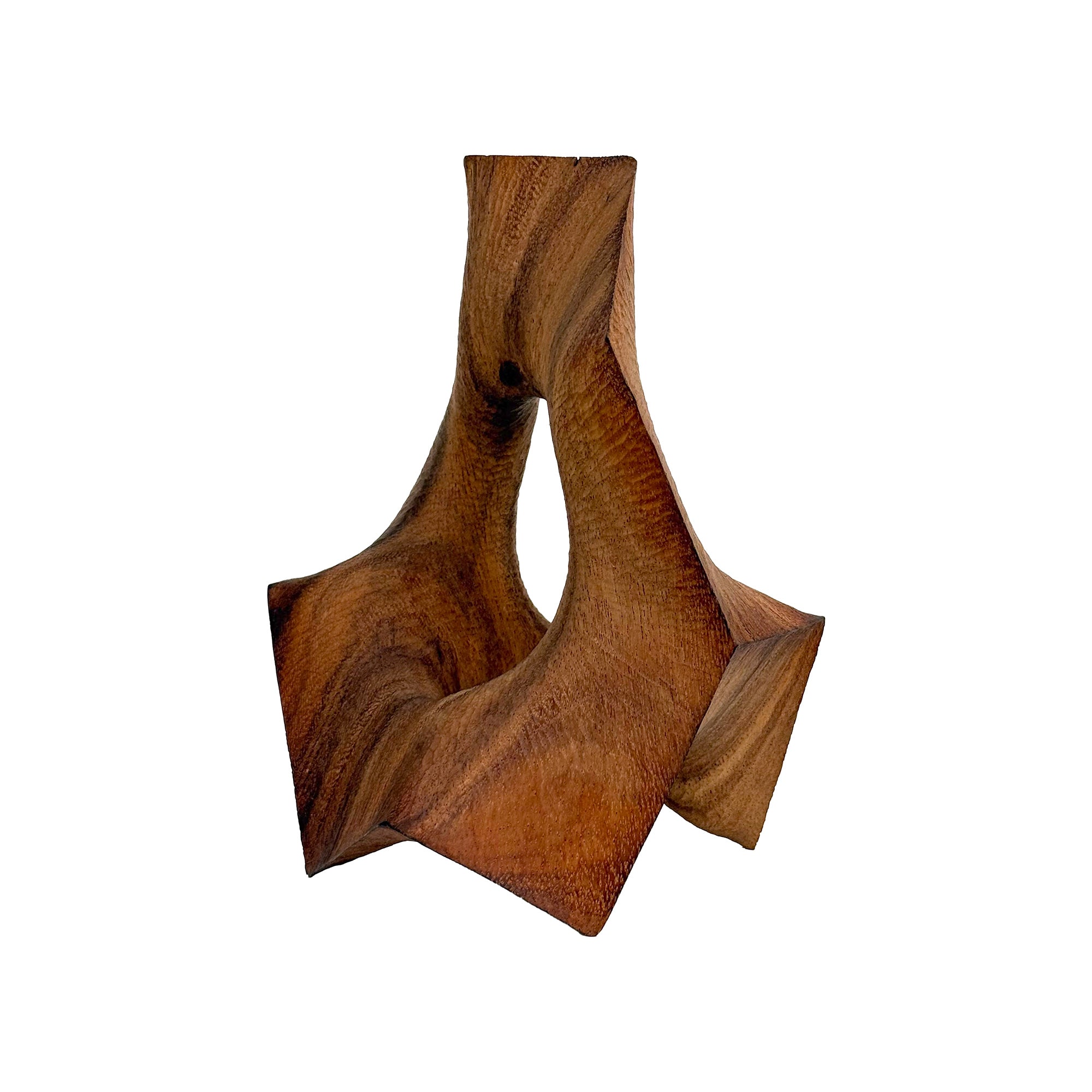 Carved Wood Hard/Soft Punctured Geometric Sculpture by Aleph Geddis