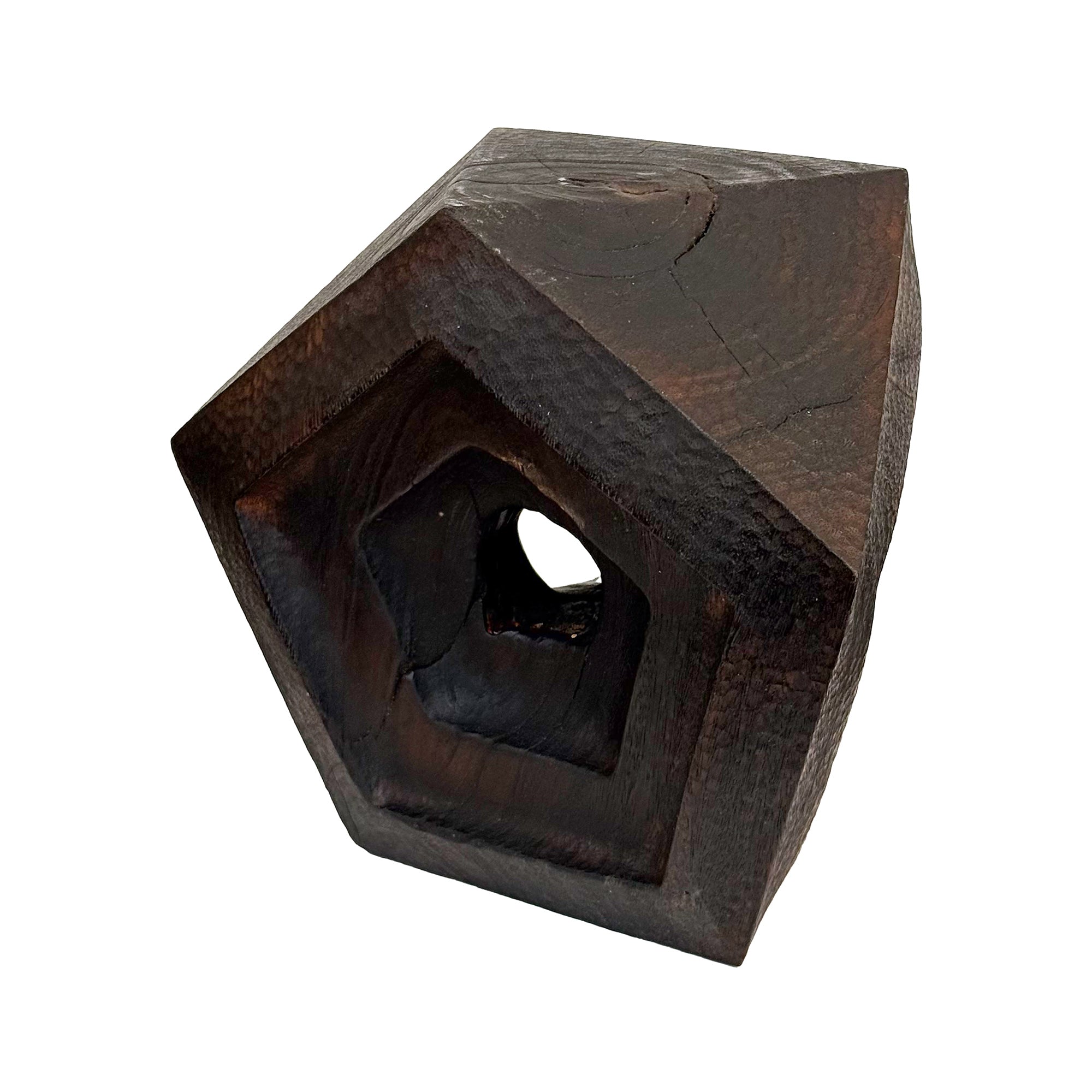 Carved Wood Hard/Soft Sculpture with Shou Sugi Ban Finish by Aleph Geddis