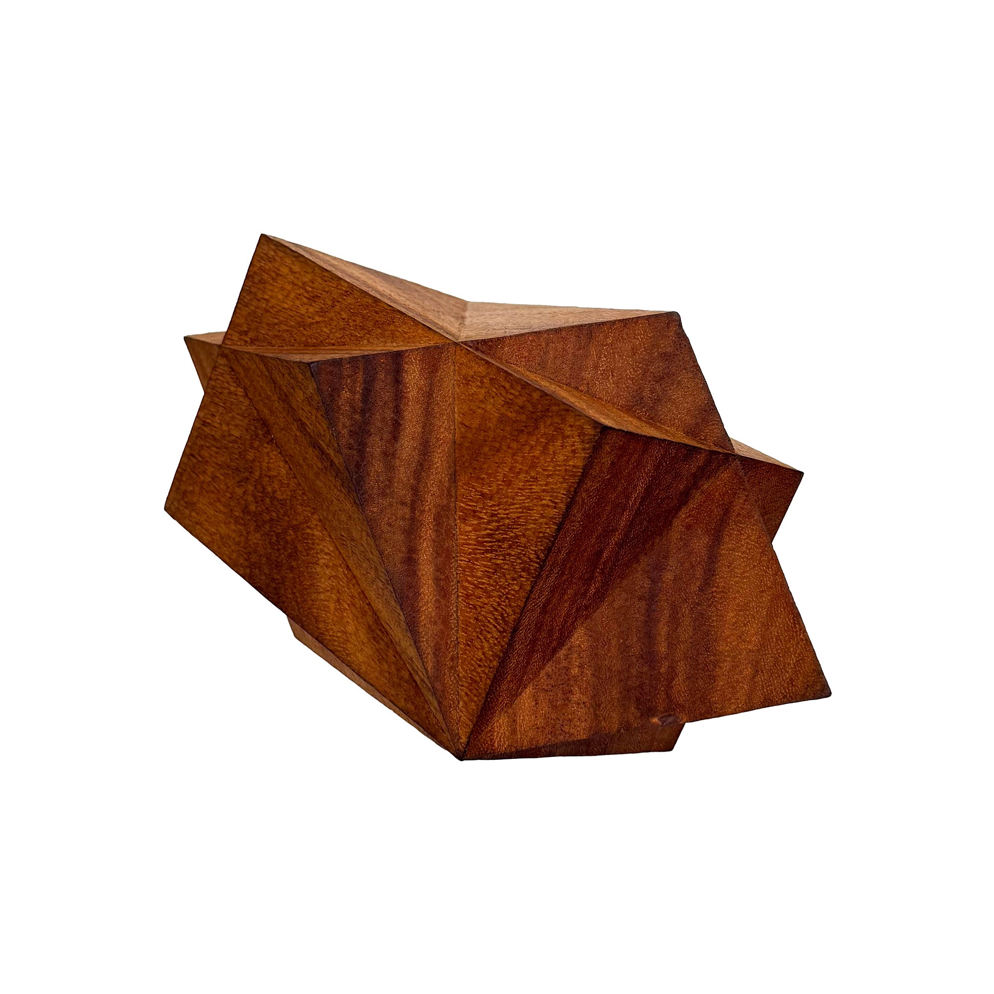 Carved Wood Intersecting Cuboids Sculpture by Aleph Geddis