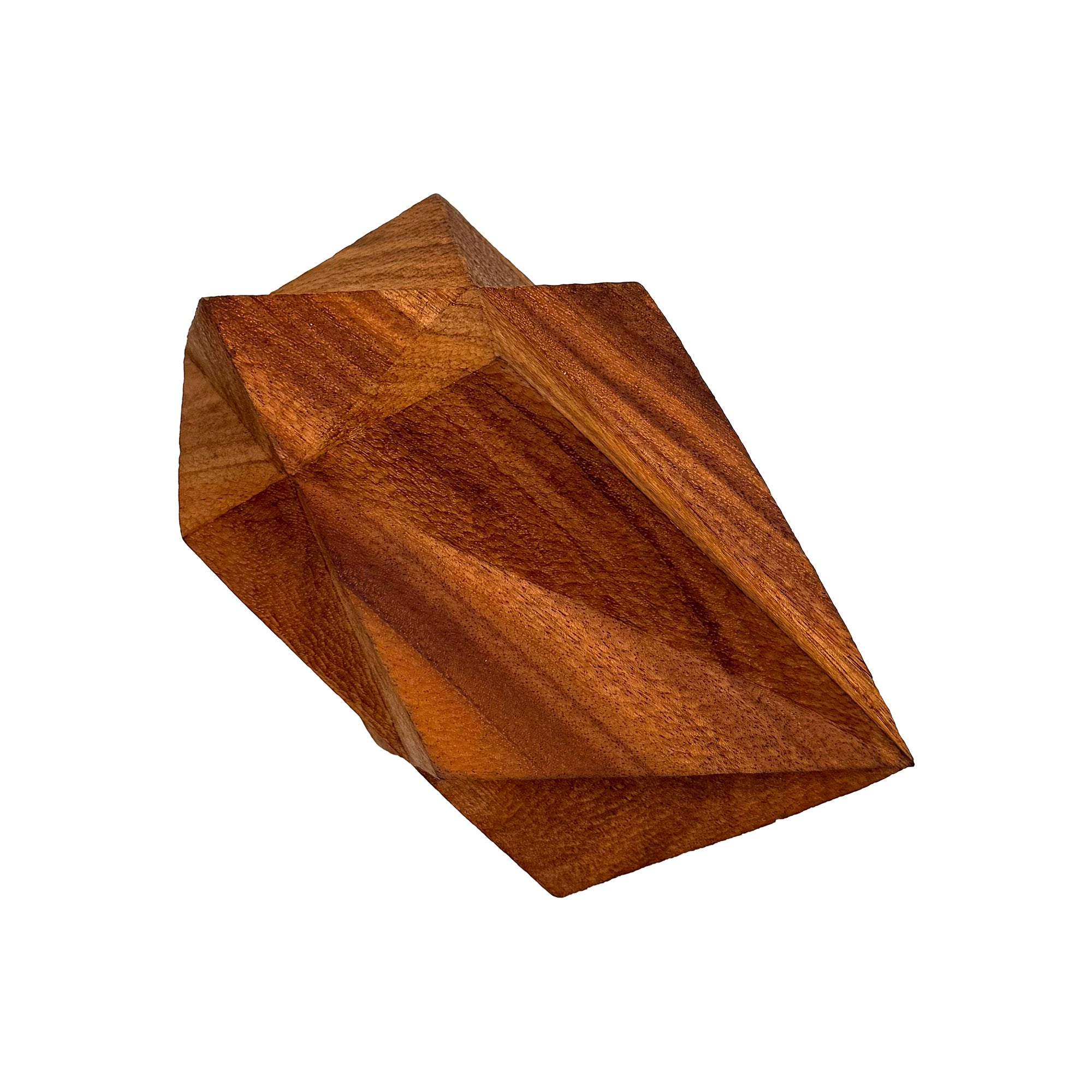 Carved Wood Intersecting Cuboids Sculpture by Aleph Geddis